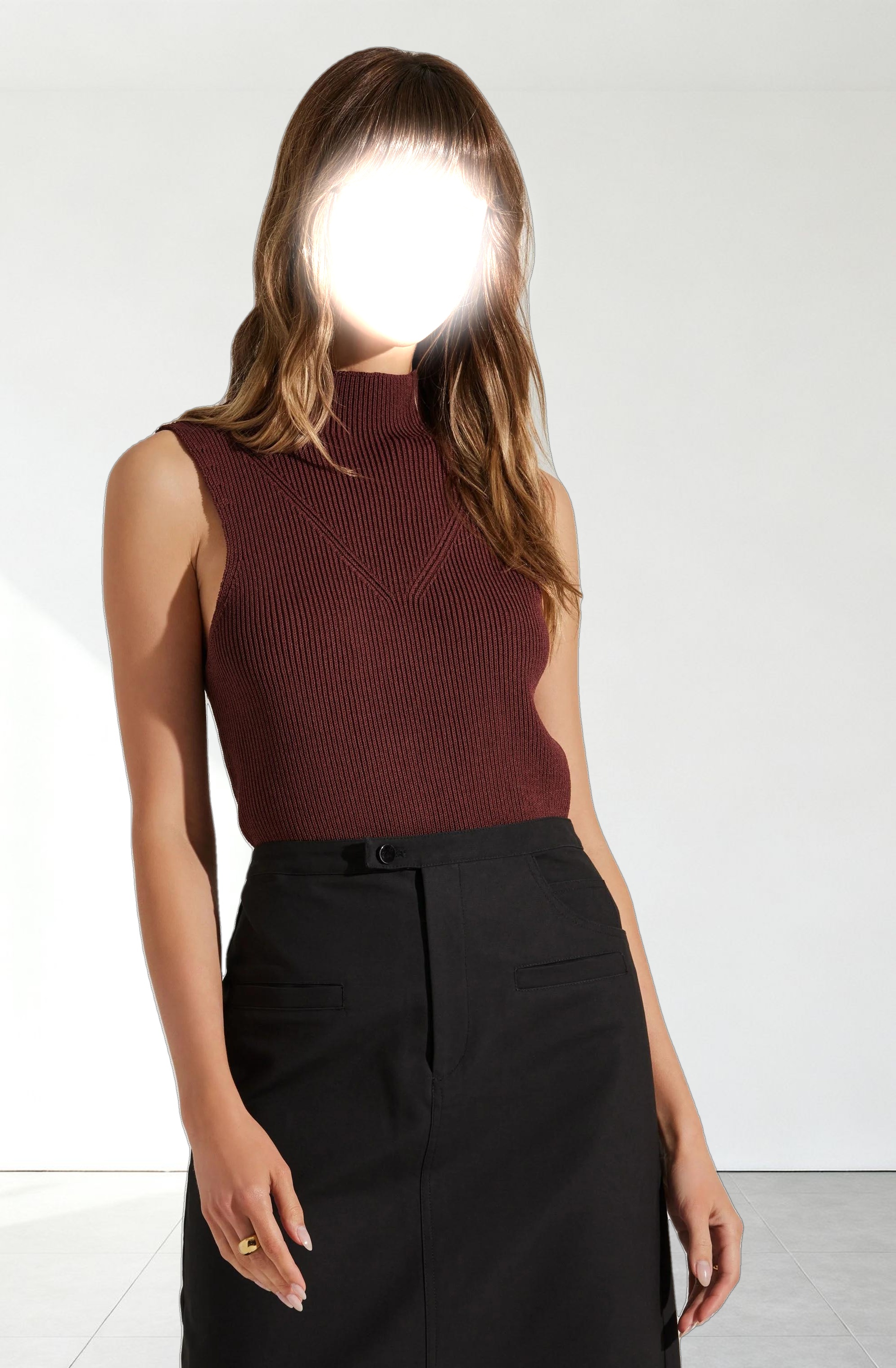 Zea Mock Neck Sleeveless Sweater