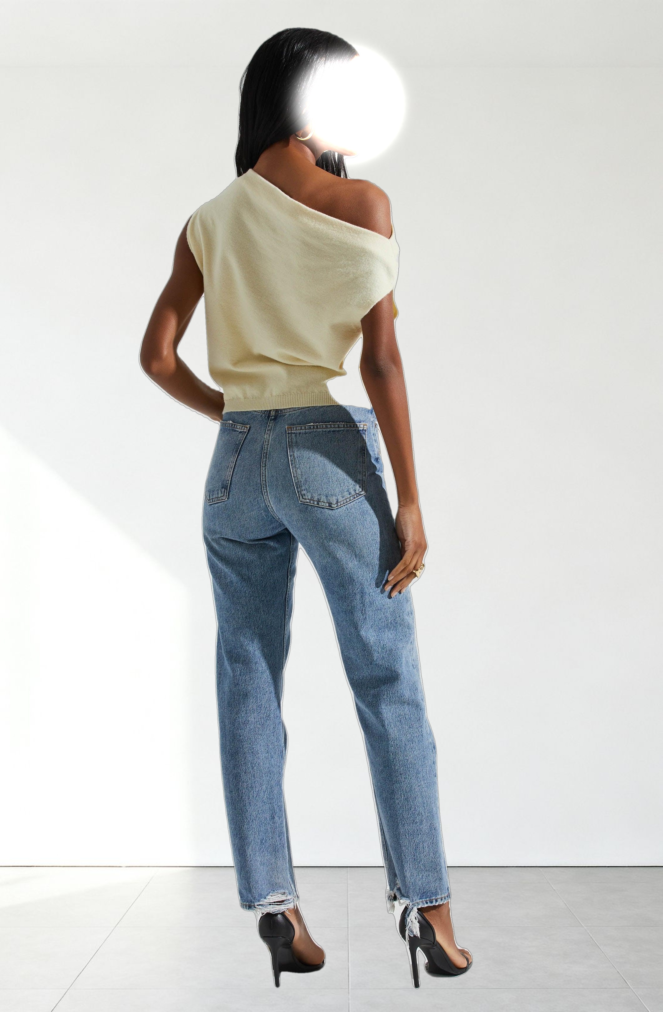 Devin Sleeveless One Shoulder Sweater