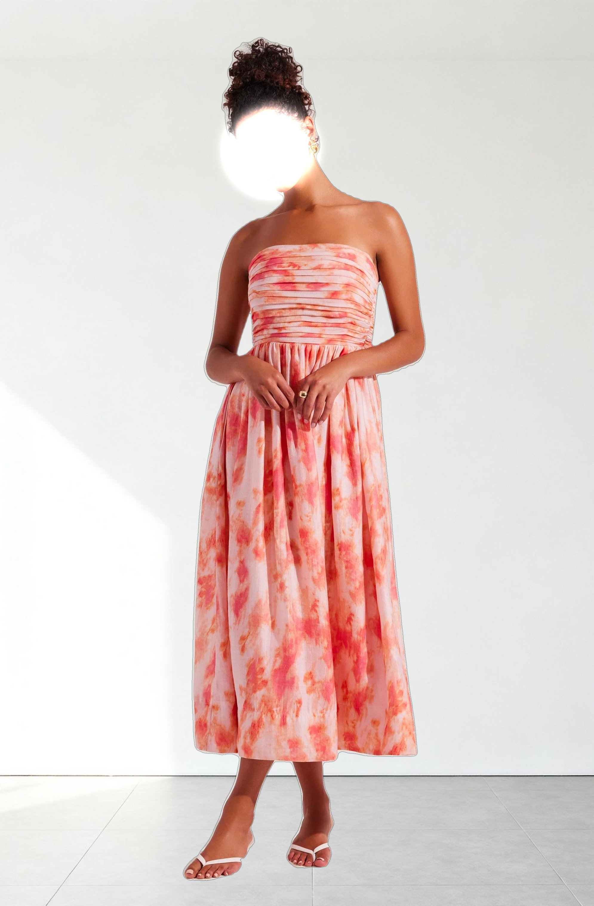 Aneesha Strapless Pleated Dress