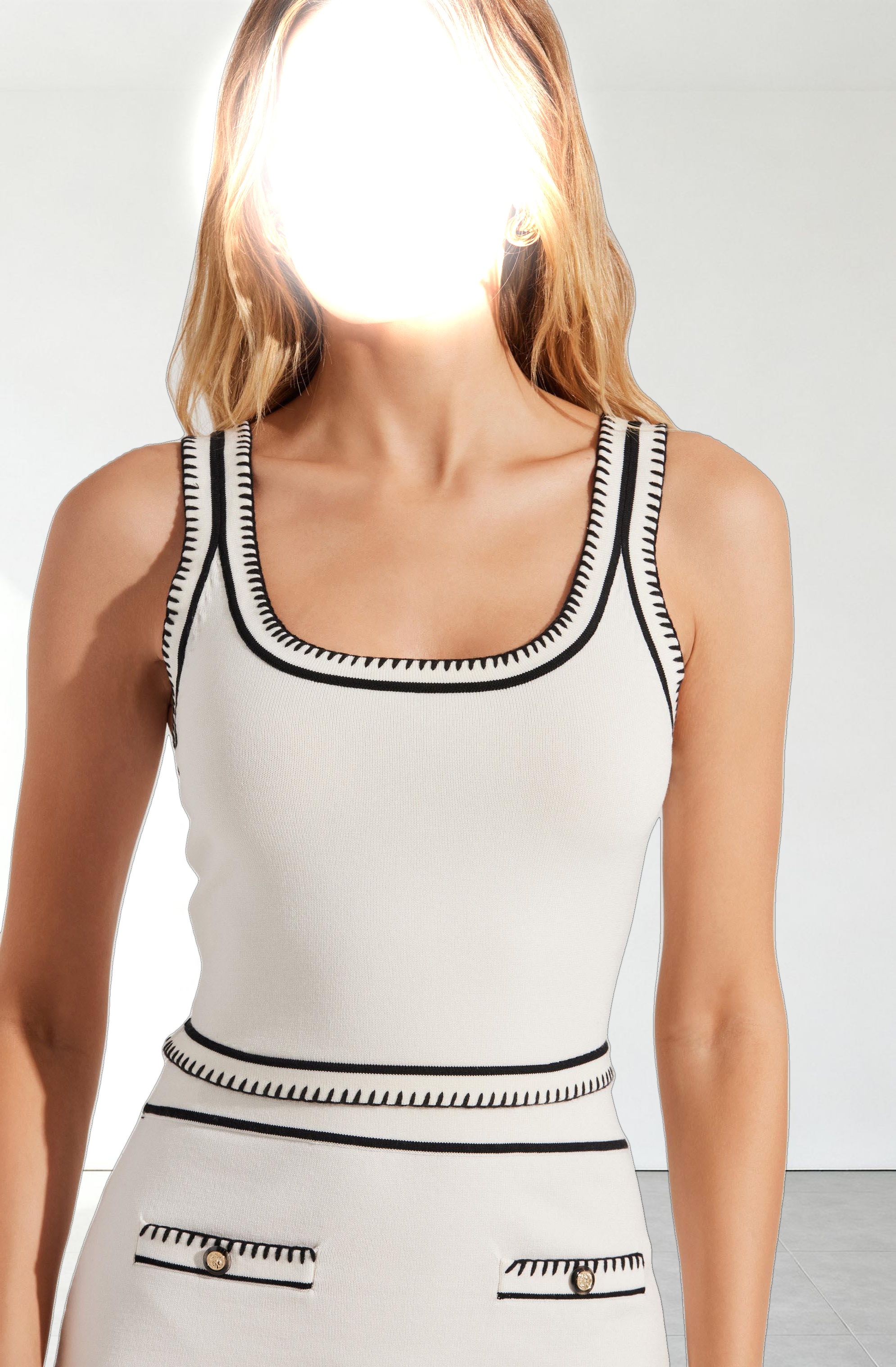 Sessy Contrast Stitch Sweater Tank