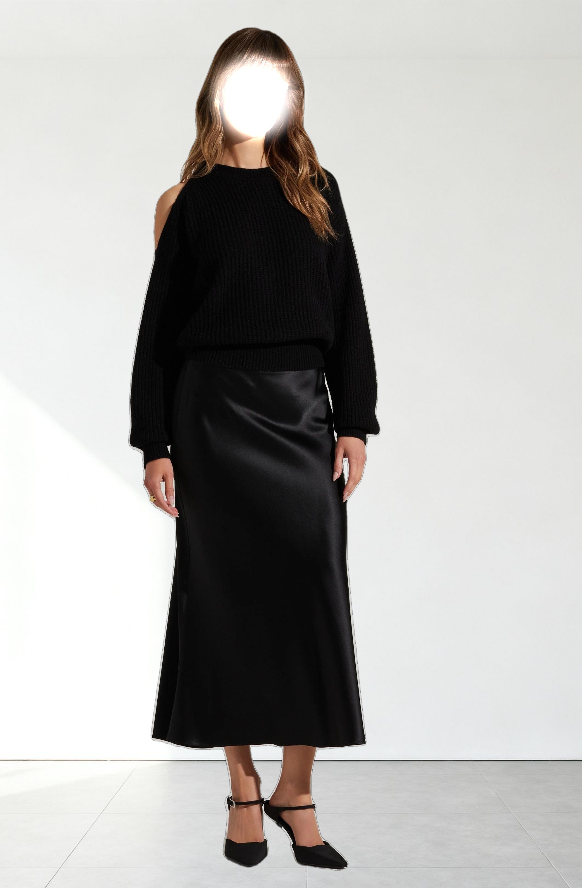 Millicent Ribbed Cold Shoulder Sweater