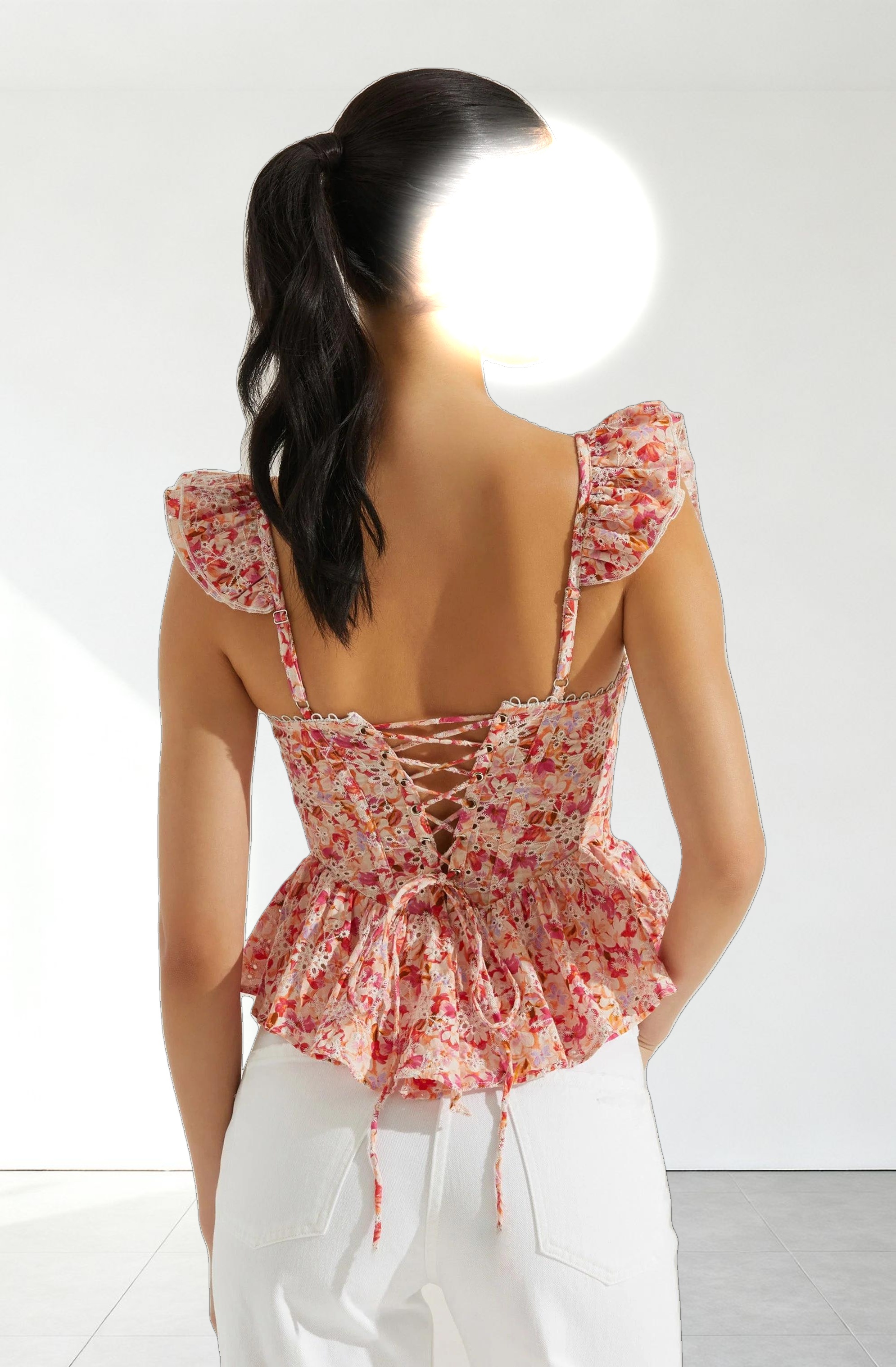 Baylin Floral Peplum Top