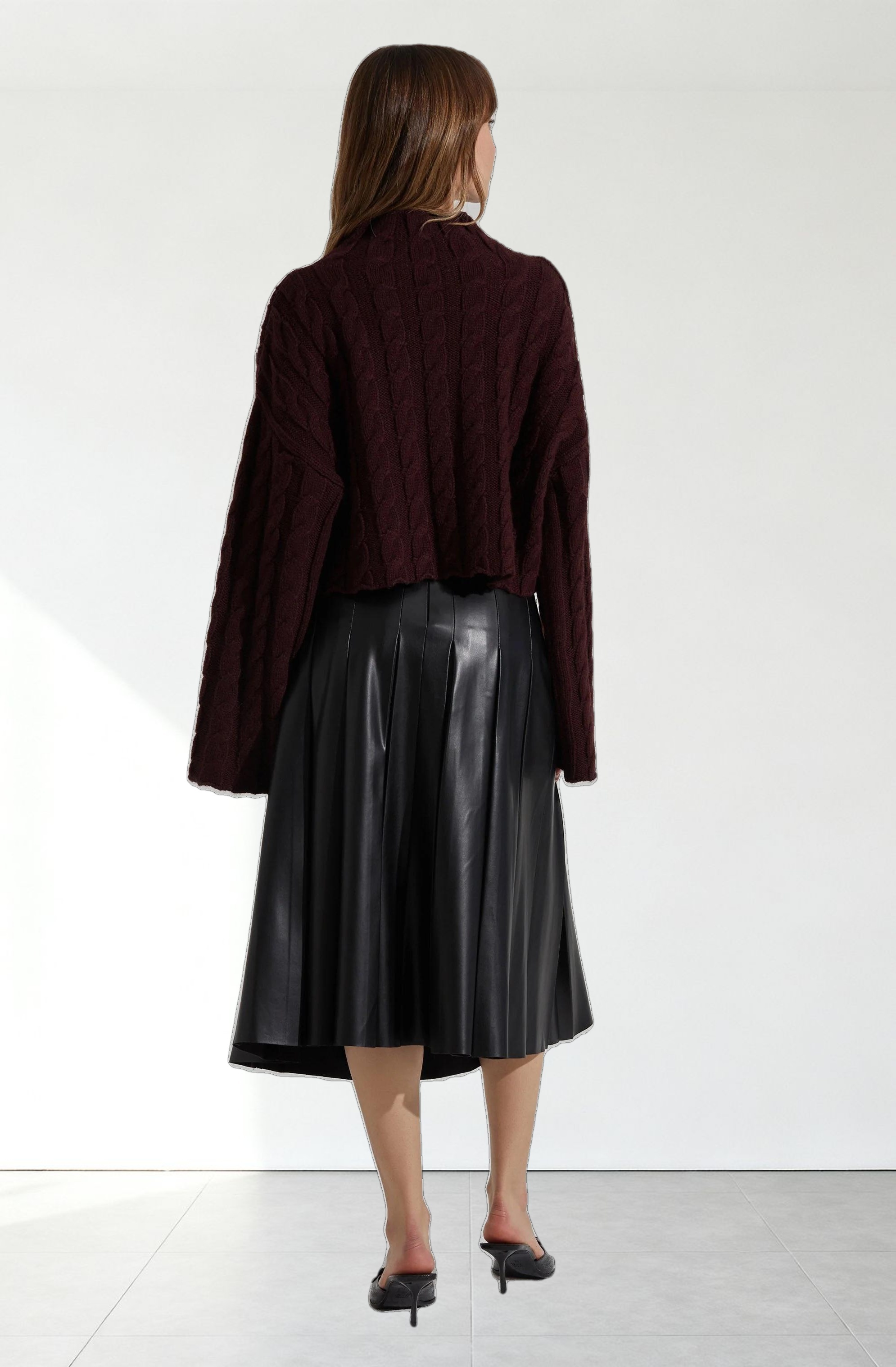 Sloan Cropped Cable Knit Sweater