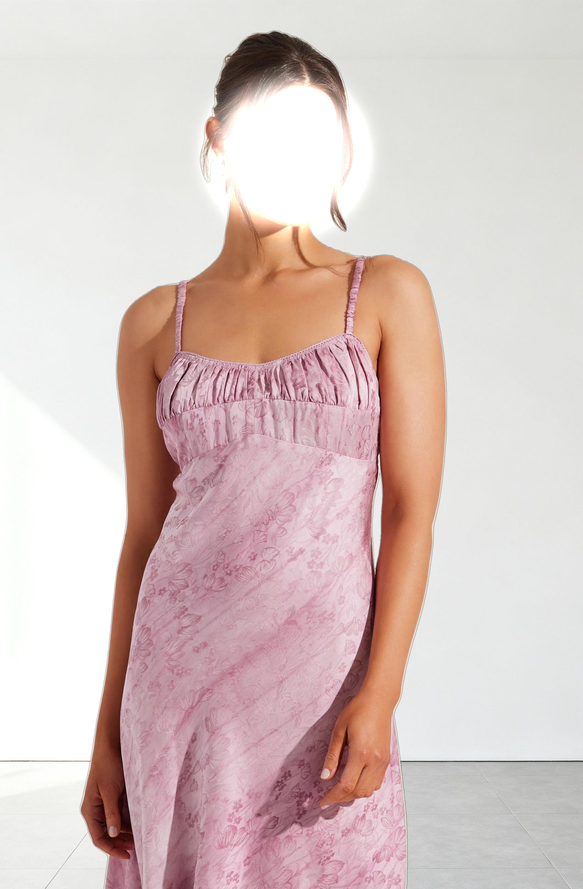 Kaiya Jacquard Satin Midi Dress