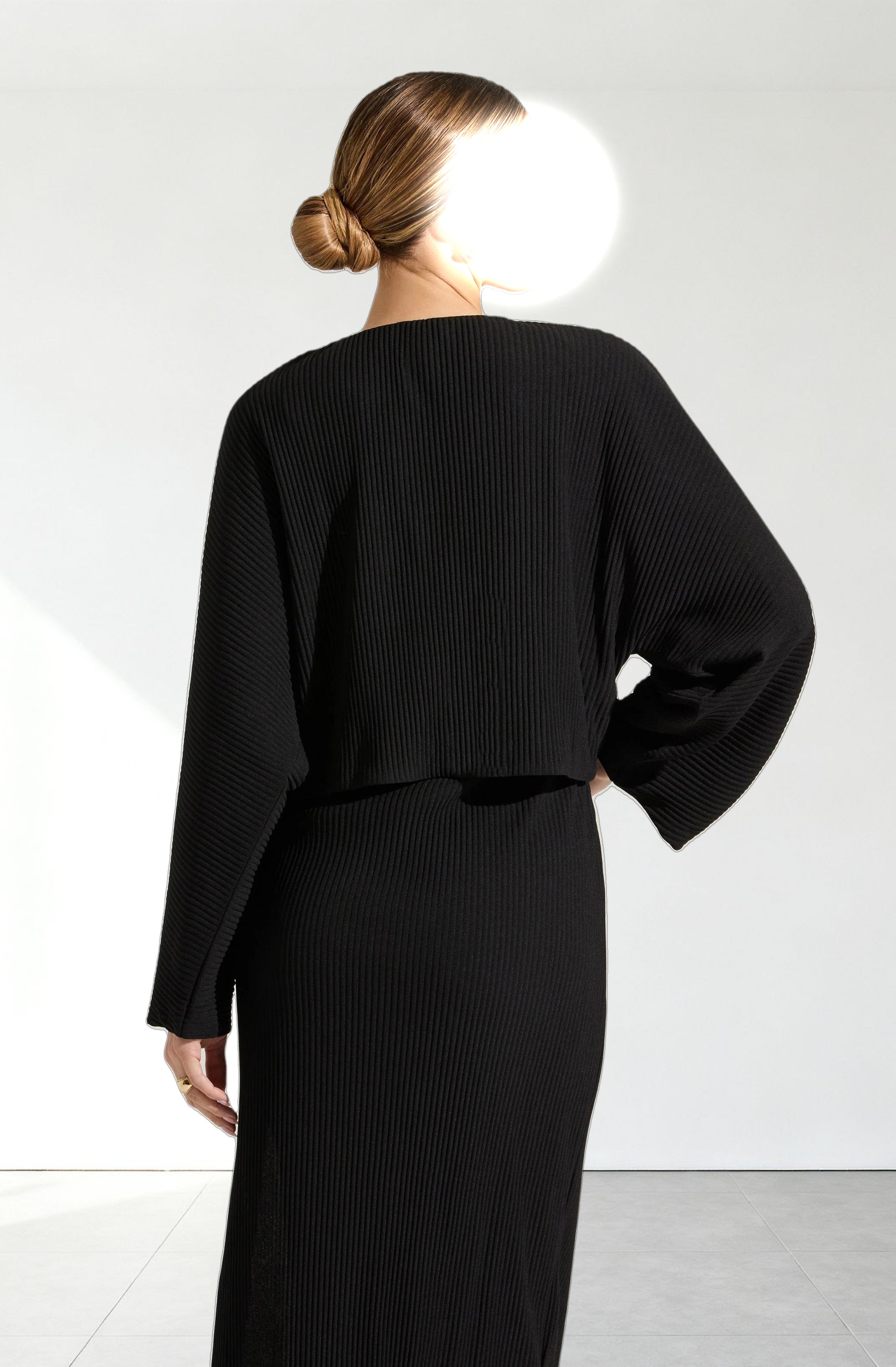 Ribbed Midi Dress & Shrug Set