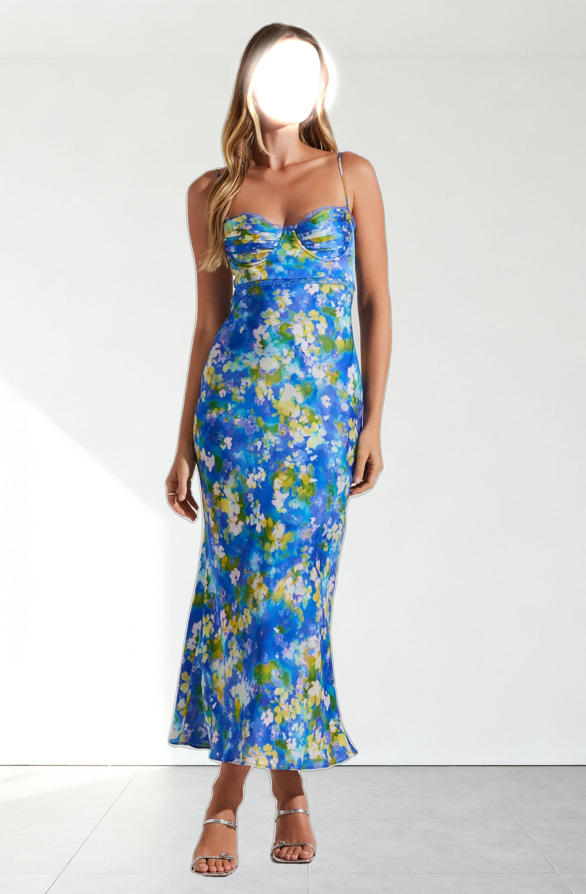 Florianne Floral Satin Maxi Dress