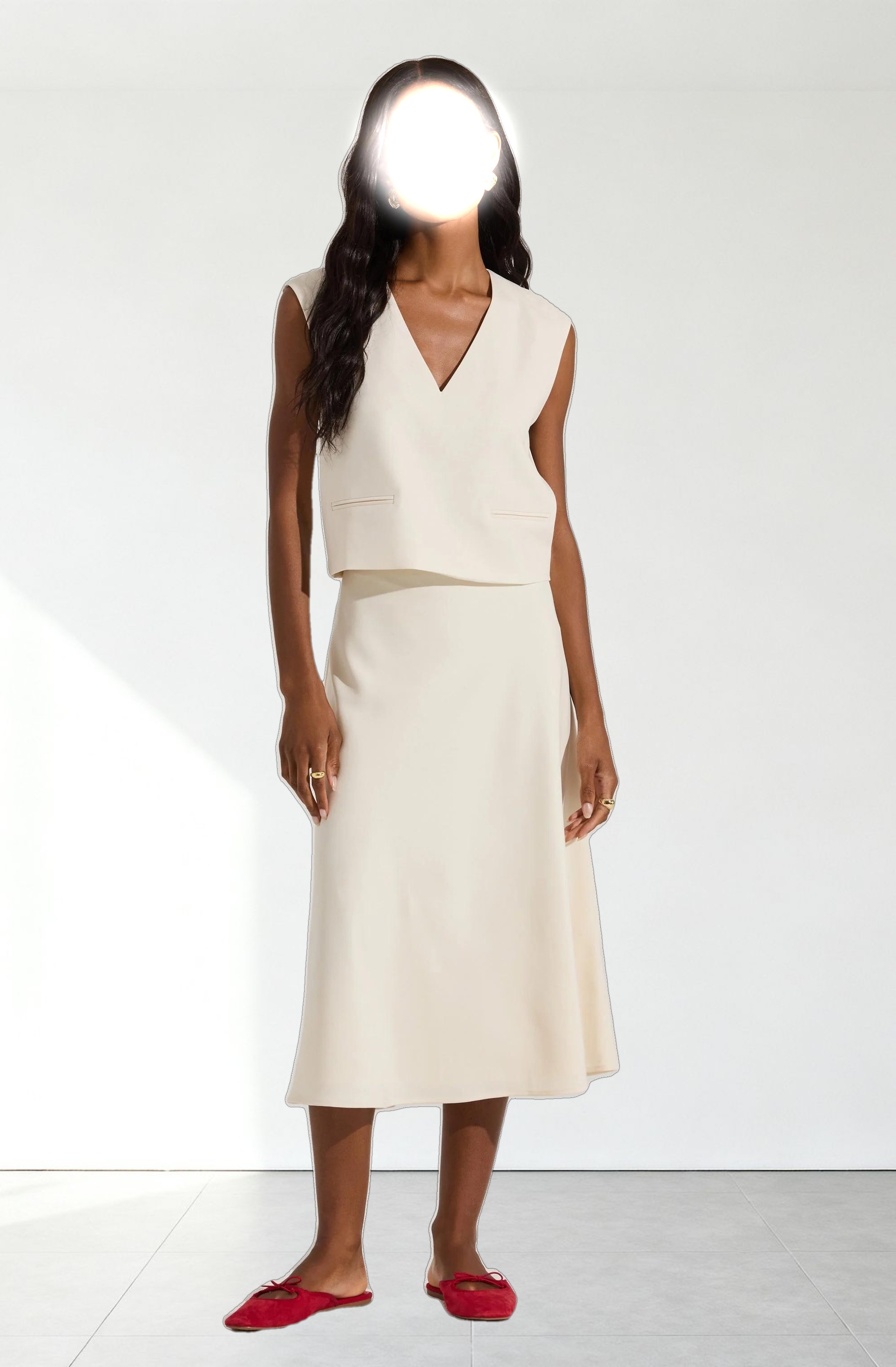 V-neck Tailored Sleeveless Top