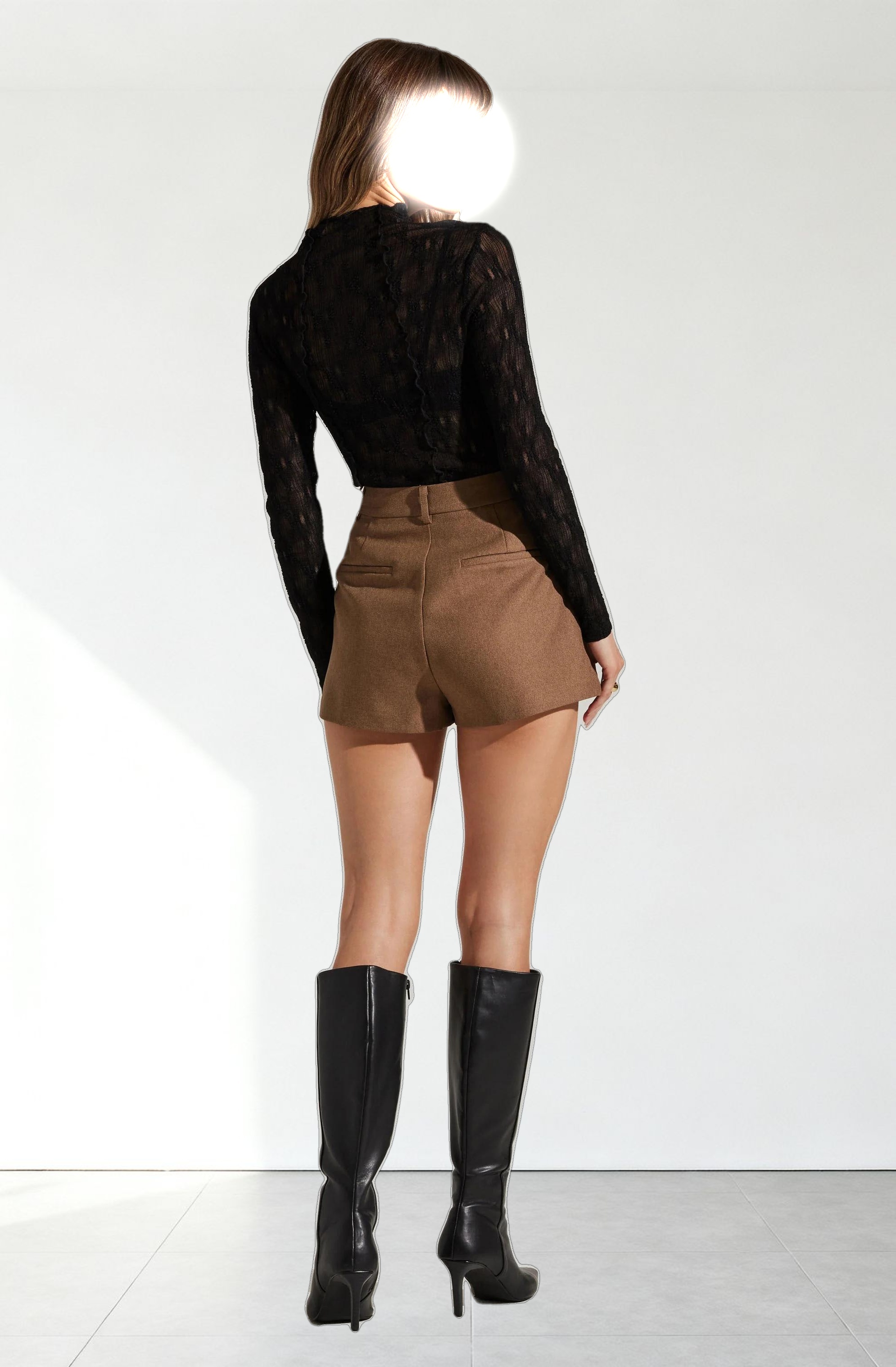 Colleen Mock Neck Lace Top