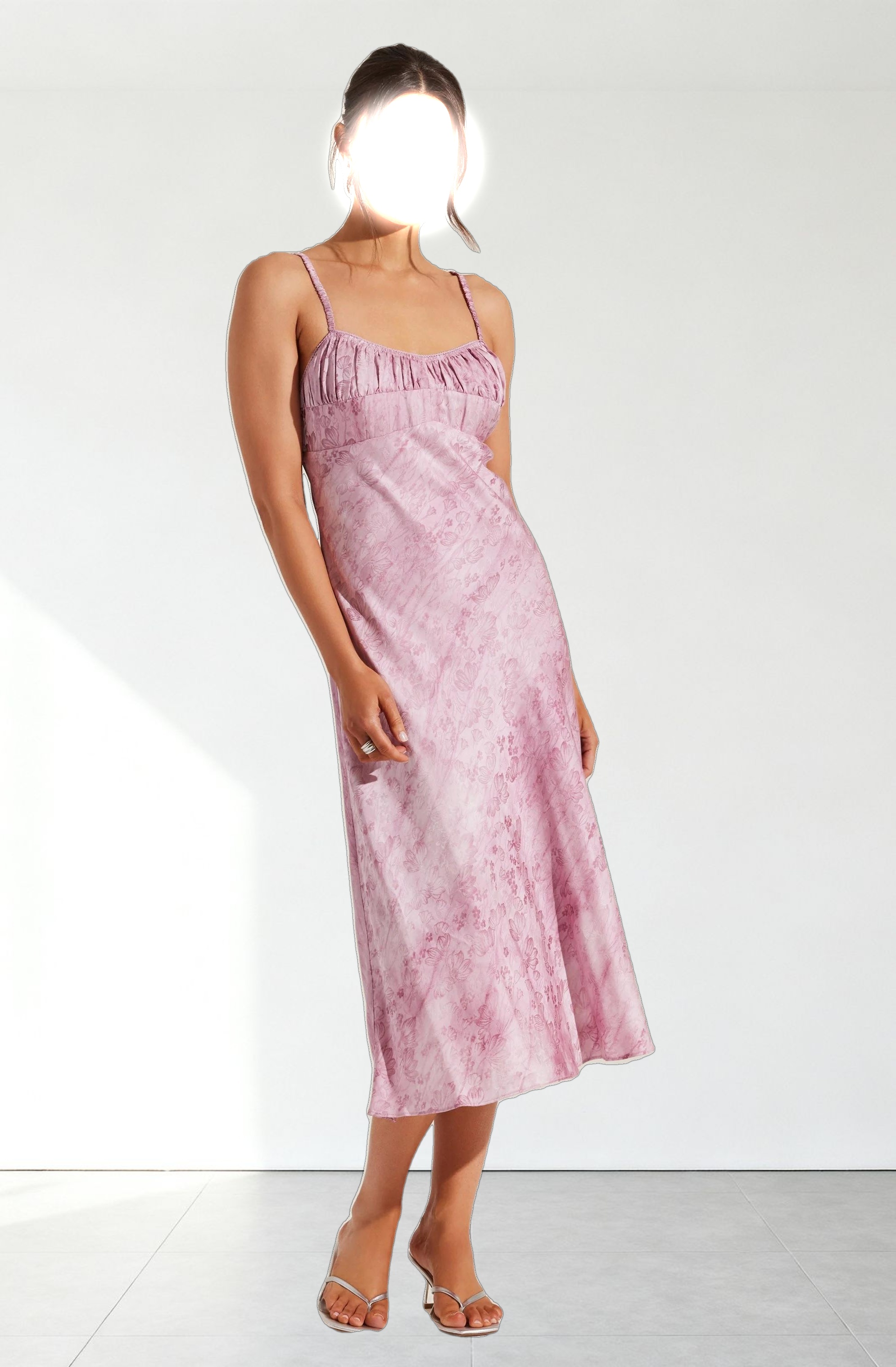Kaiya Jacquard Satin Midi Dress