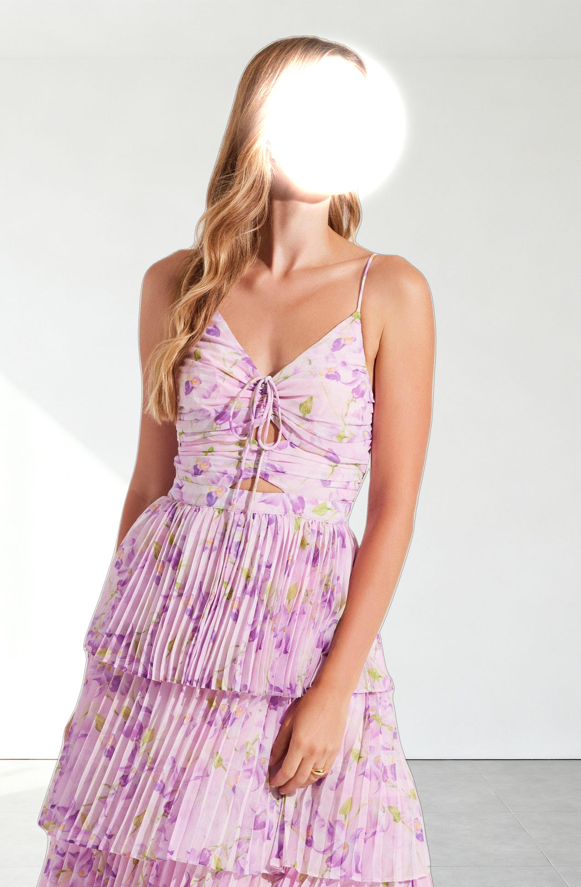 Daytona Pleated Floral Maxi Dress