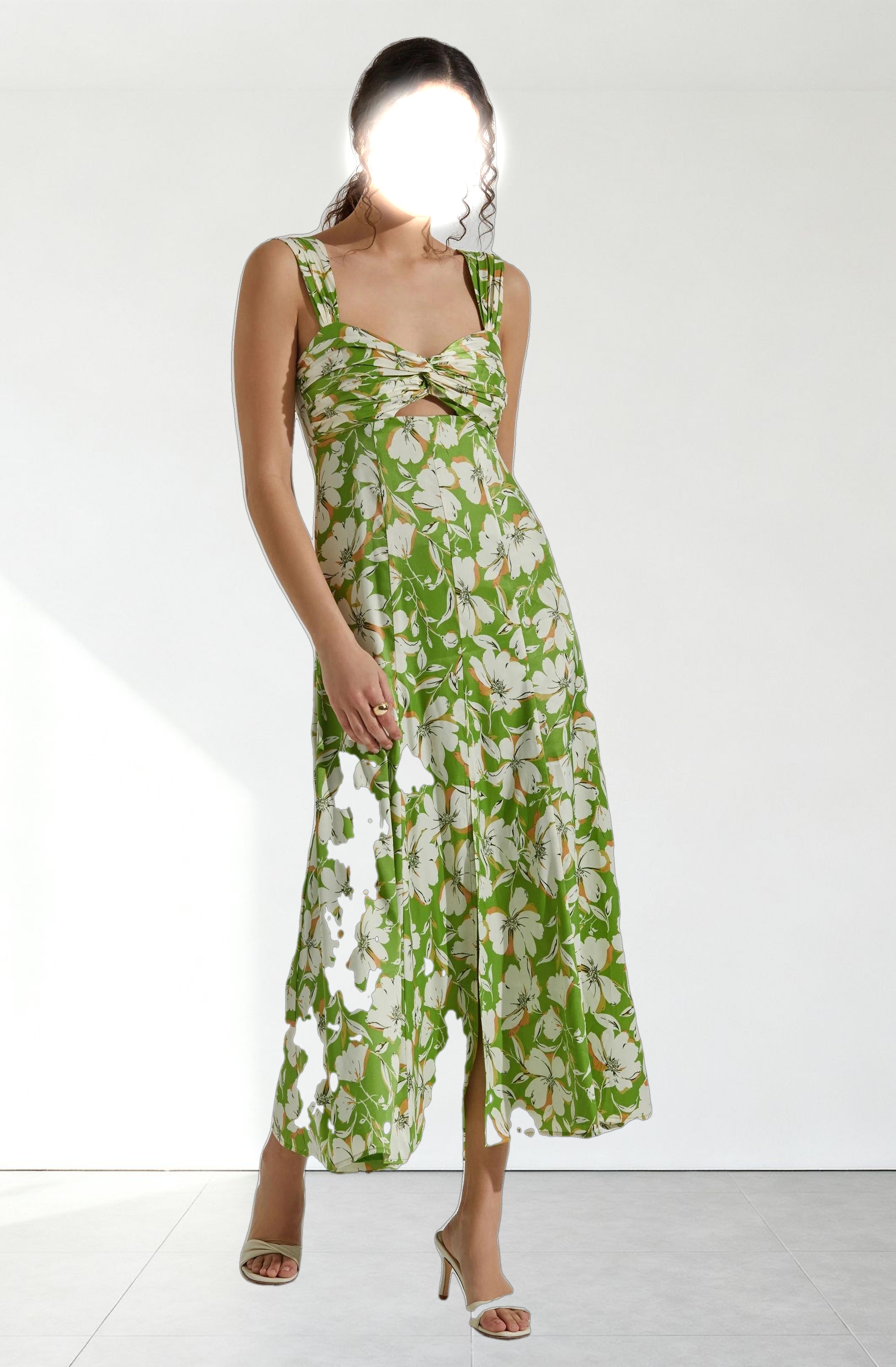 Twist Bust Midi Dress