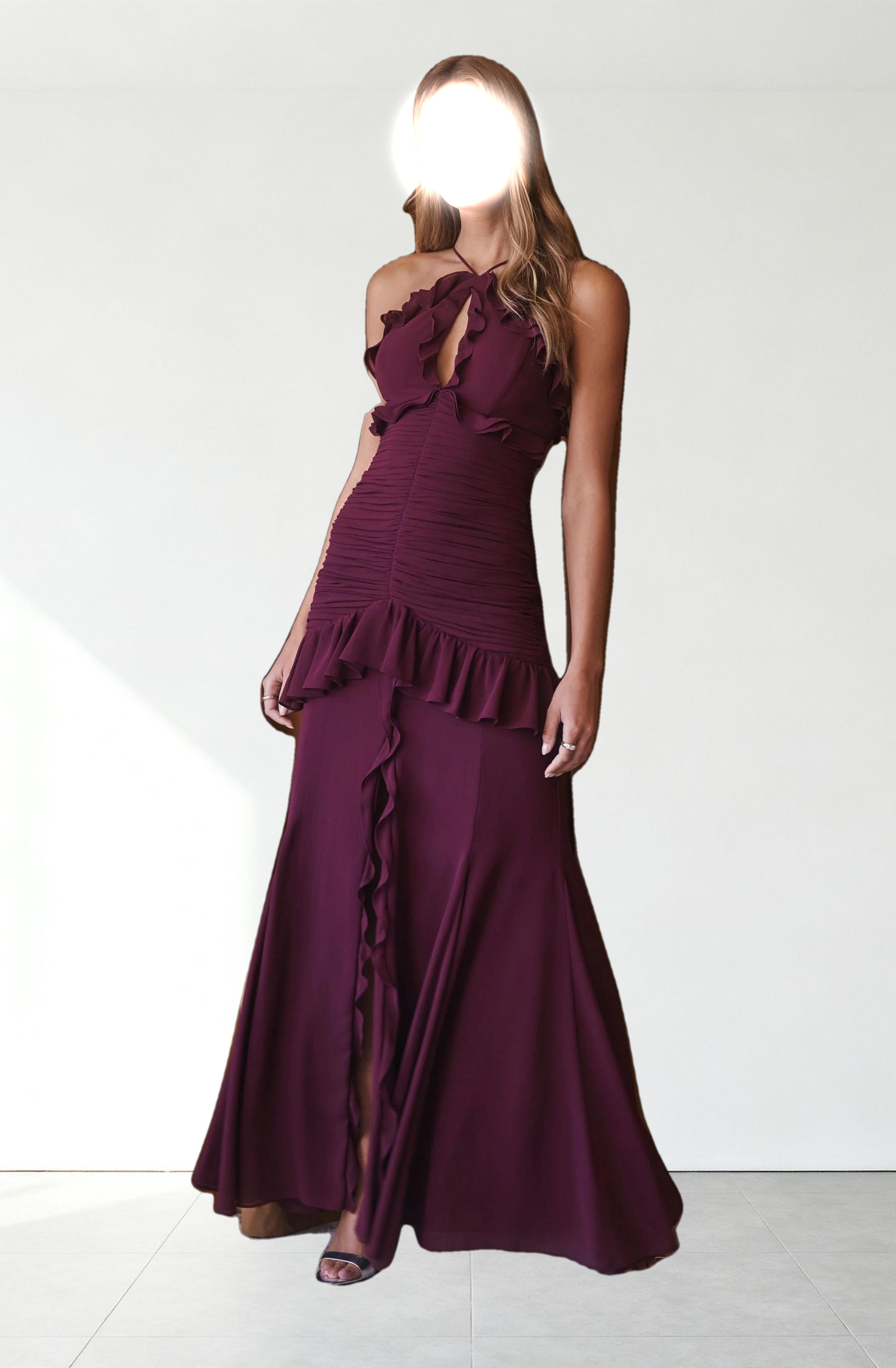 Sandora Ruffle Detail Maxi Dress