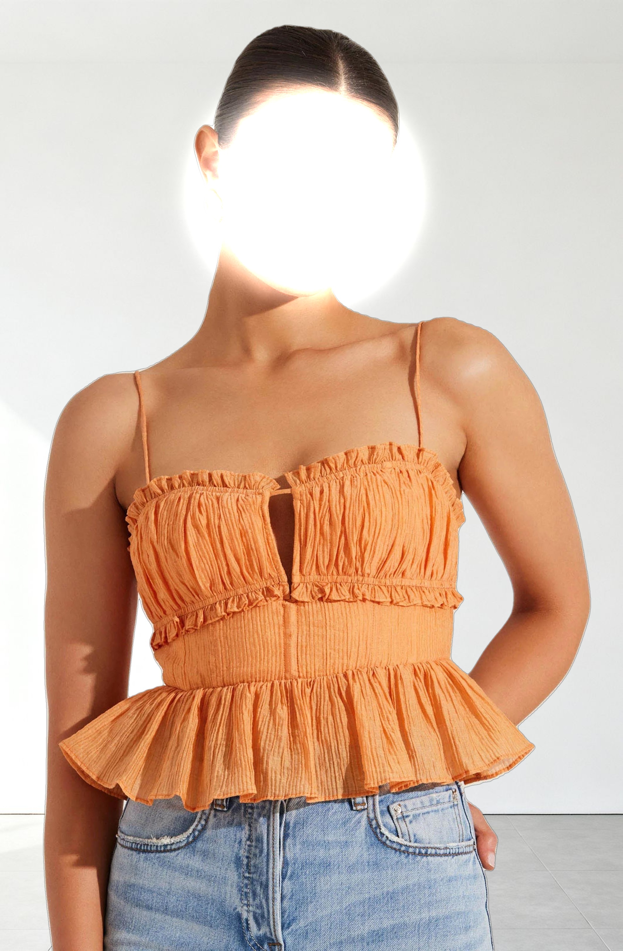 Sylvan Shirred Peplum Top