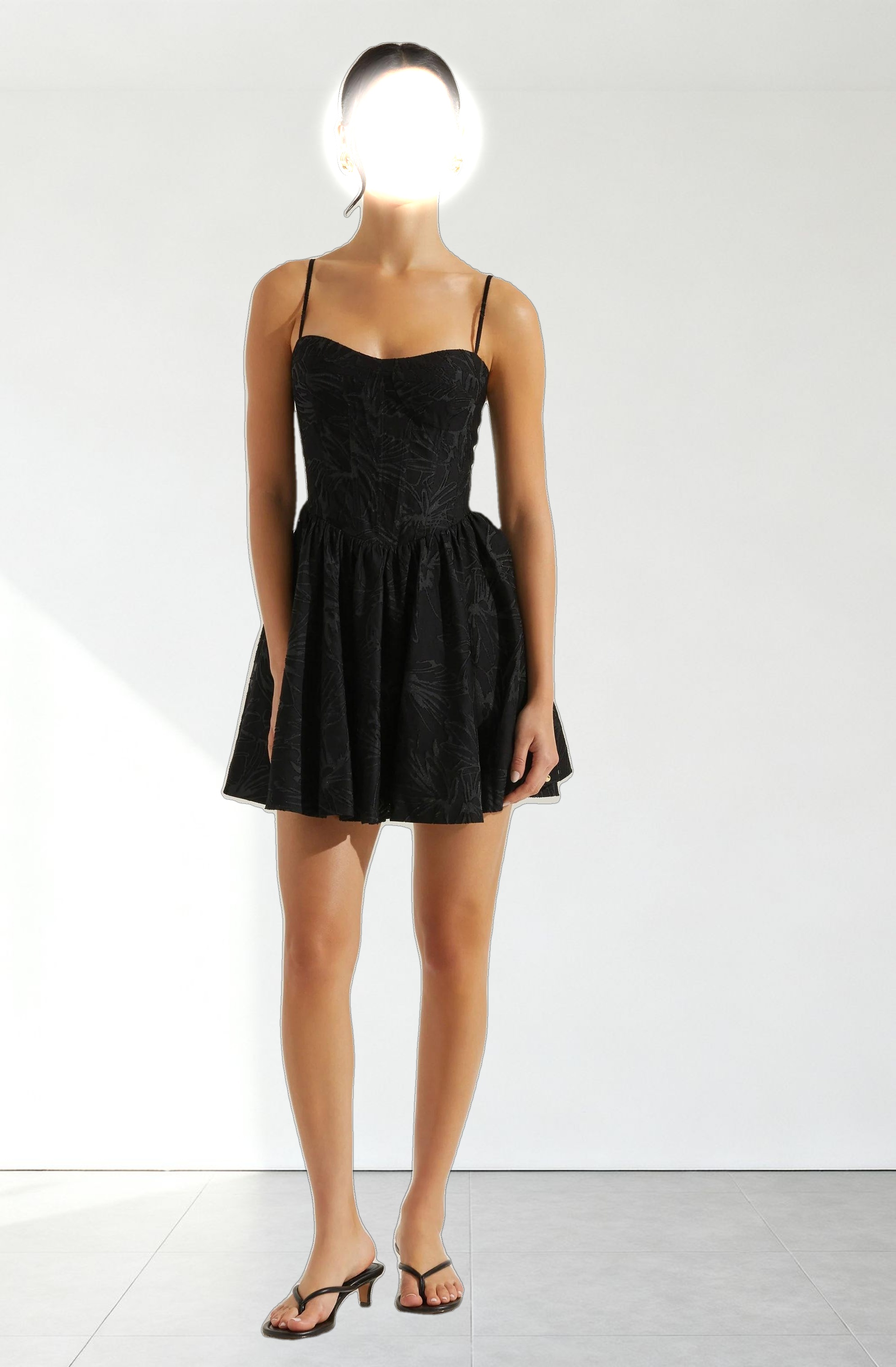 Linelly Jacquard Bustier Skater Dress