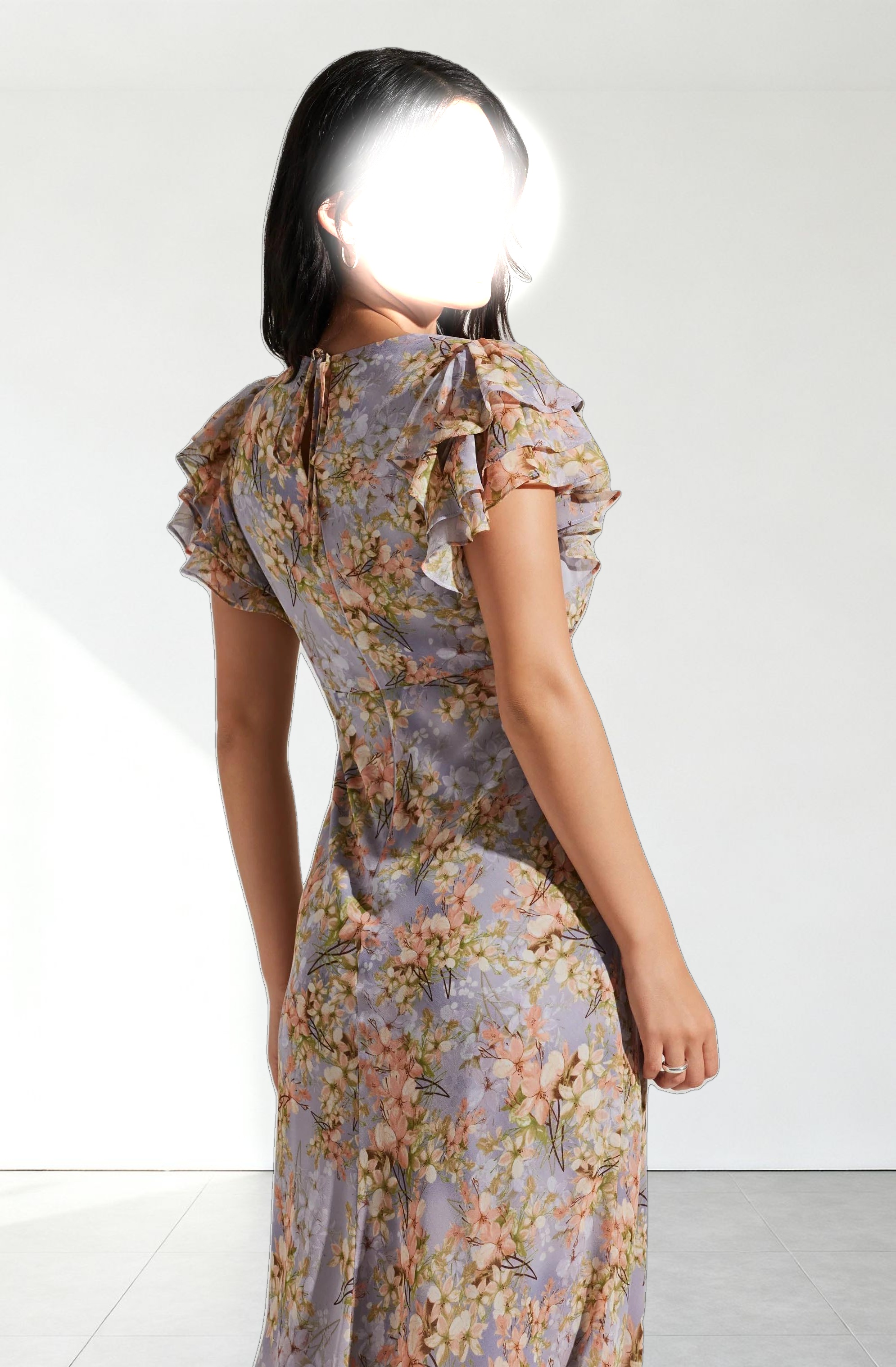 Celestine Floral Flutter Sleeve Midi Dress