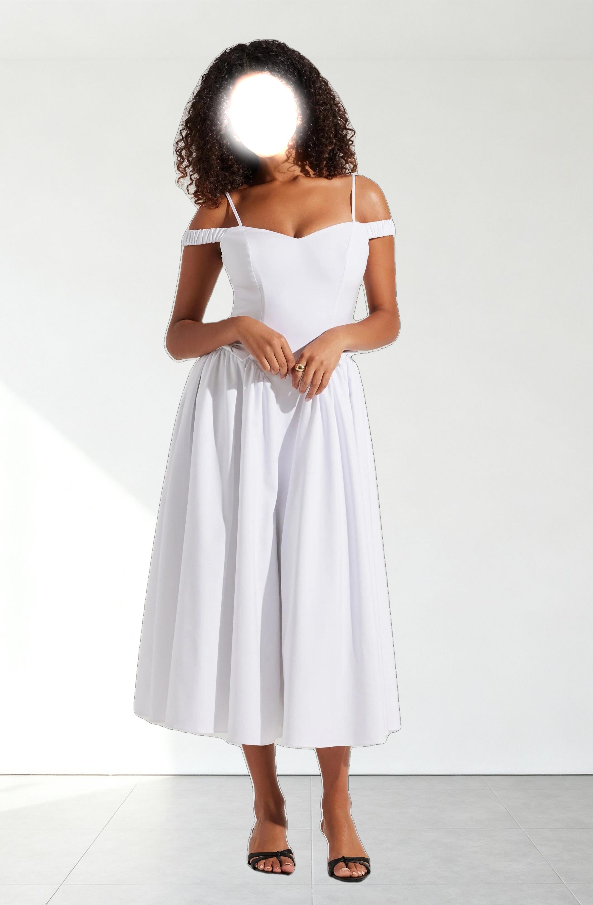 Elvinia Off Shoulder Midi Dress