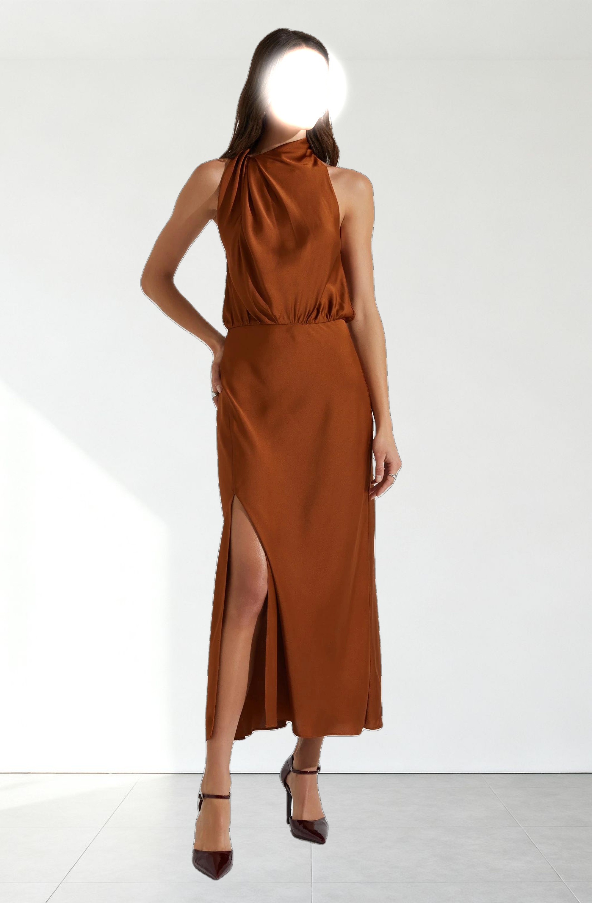 Jelyn Satin Midi Dress