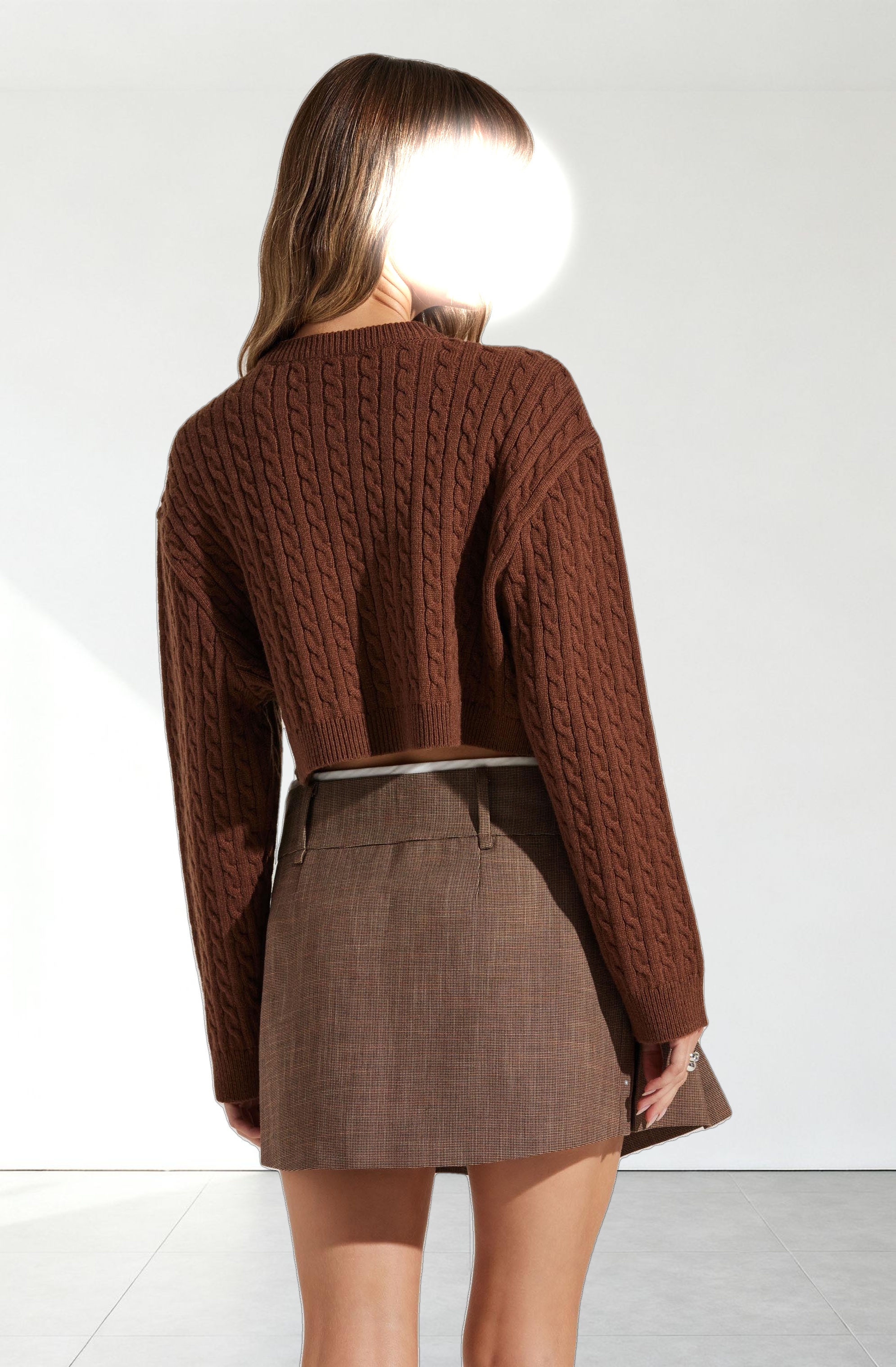 Sebille Cropped Cable Cardigan