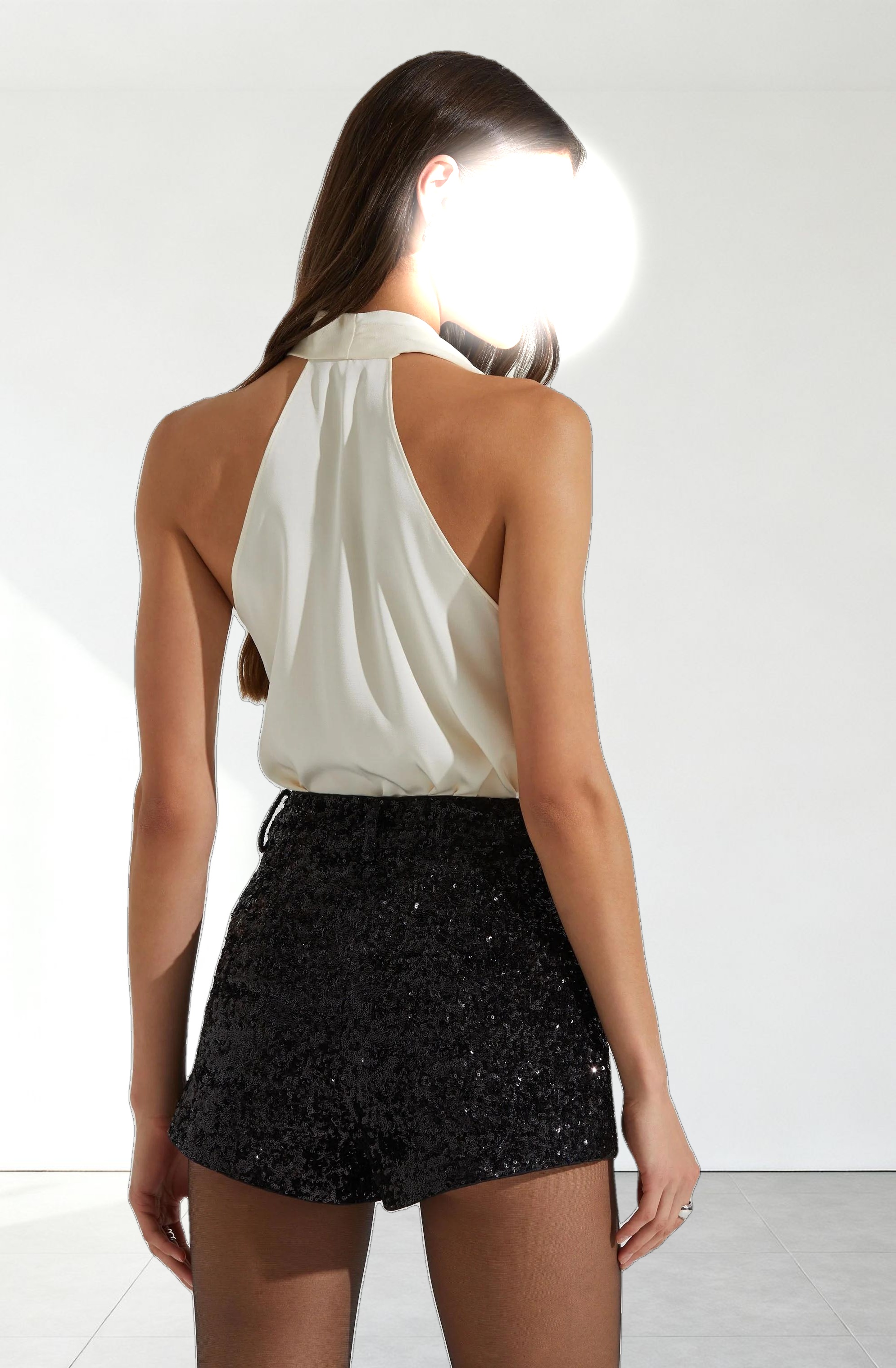 Iza Satin High Neck Top