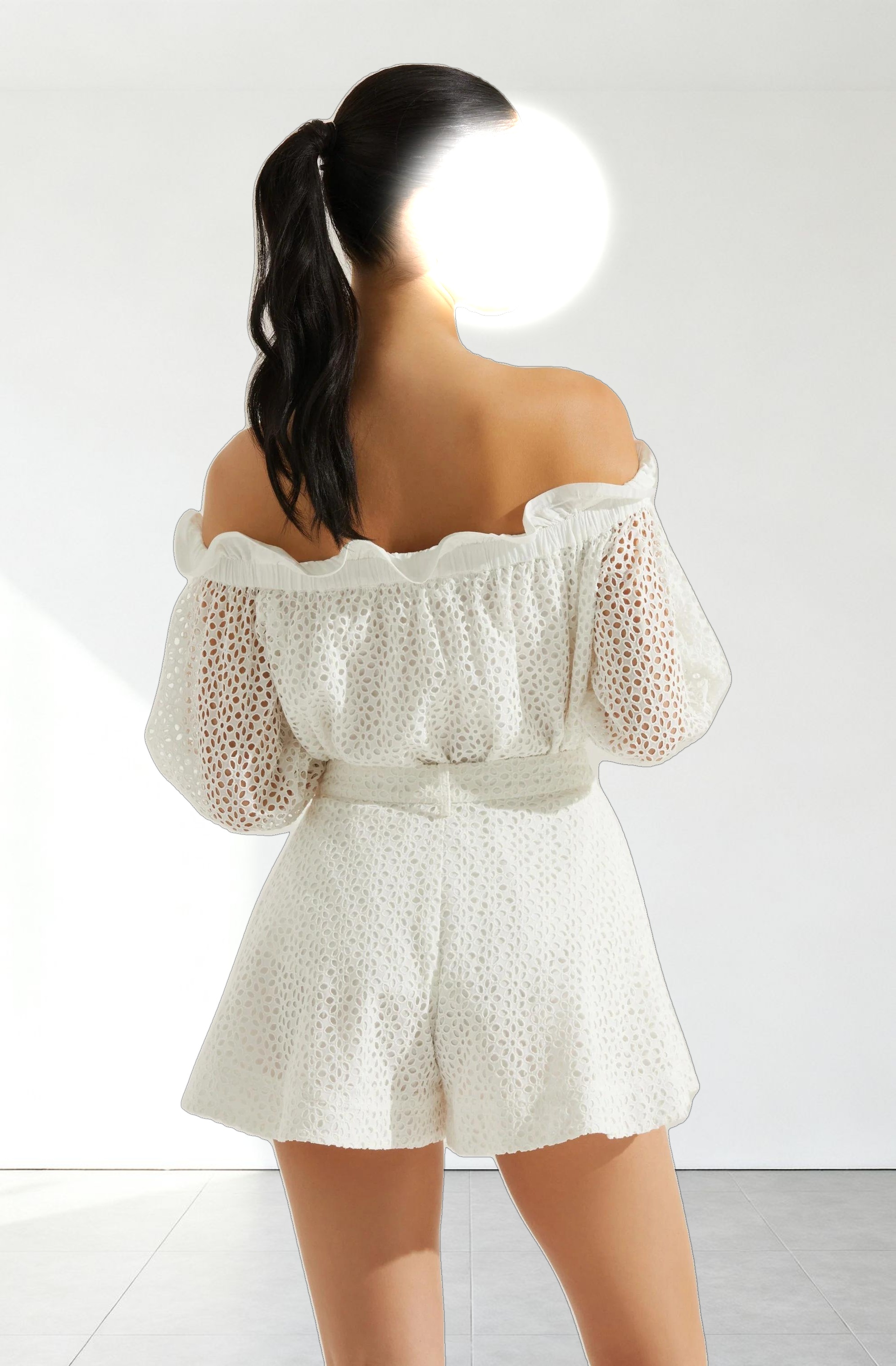 Brissa Eyelet Off Shoulder Top