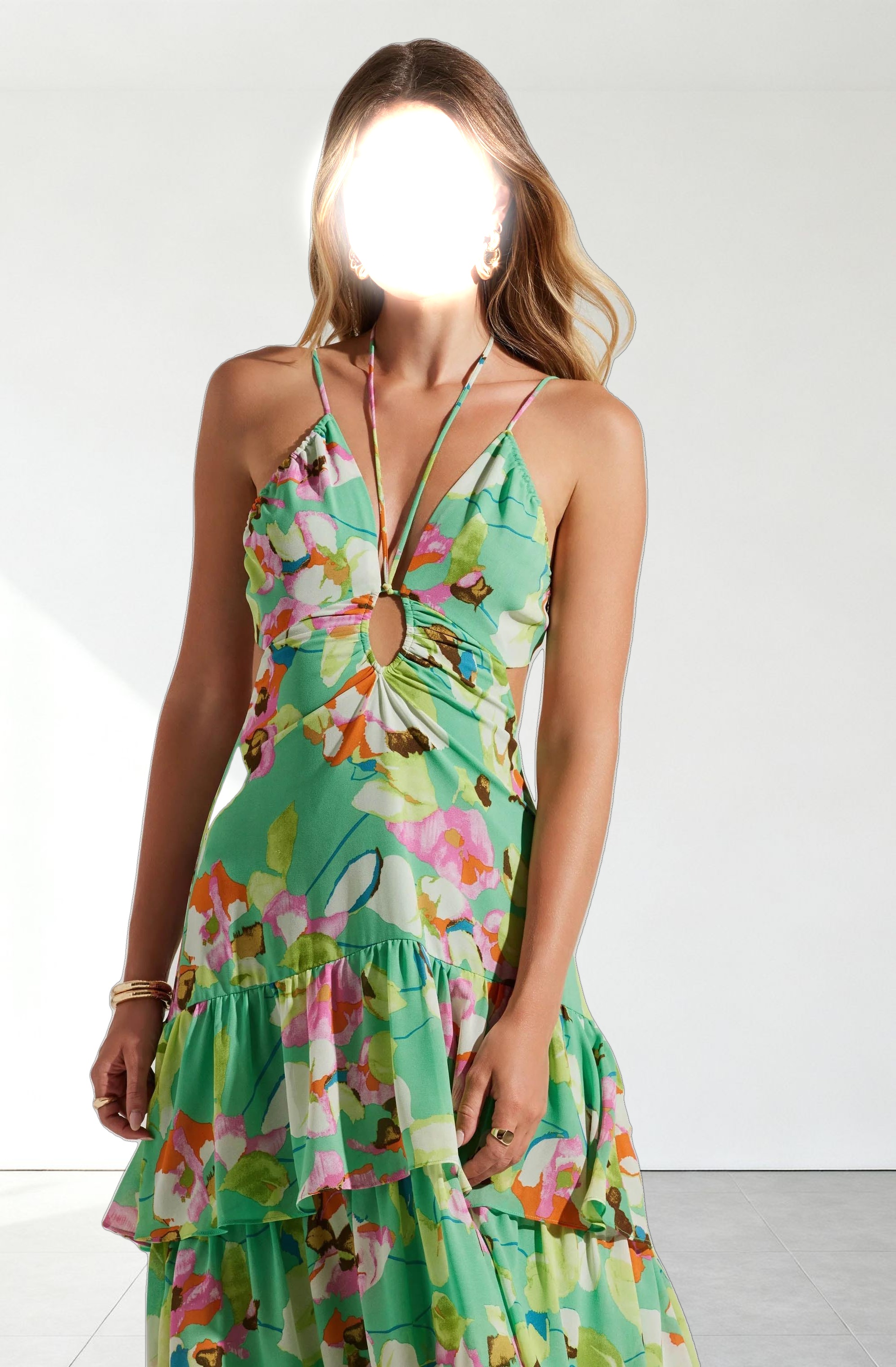 Aneira Floral Tiered Maxi Dress