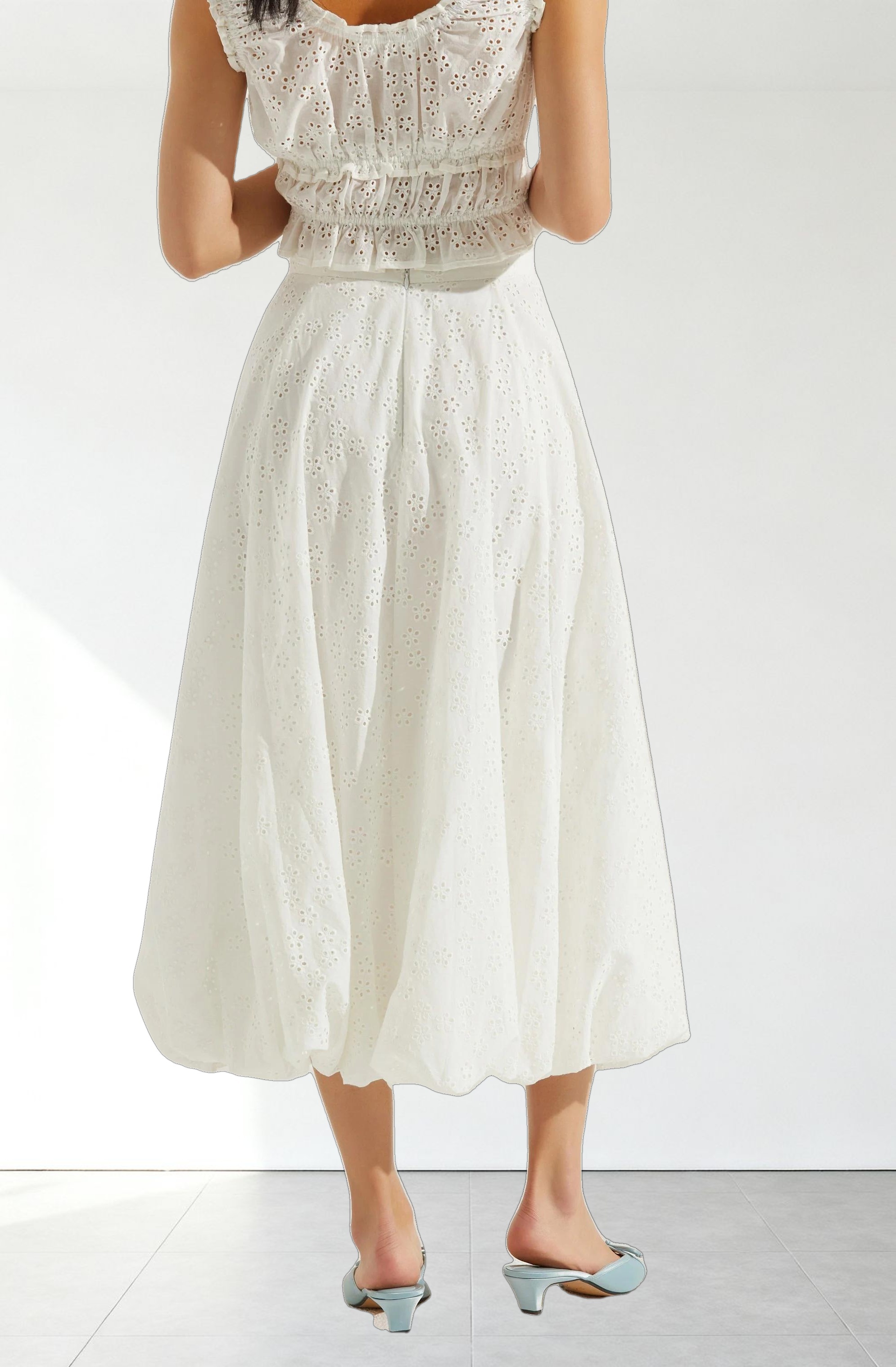 Kissel Eyelet Bubble Maxi Skirt