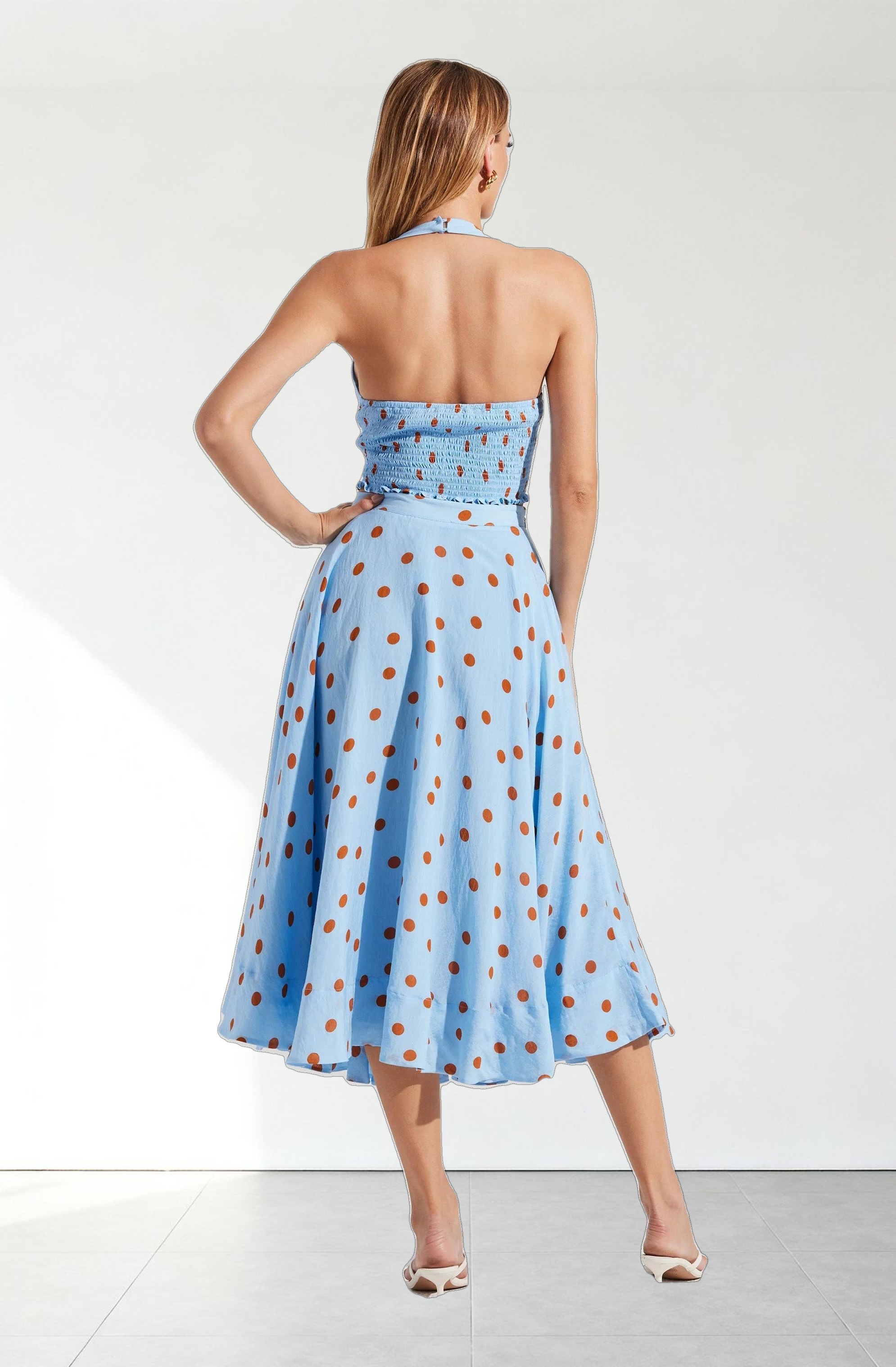 Janie Polka Dot Midi Skirt