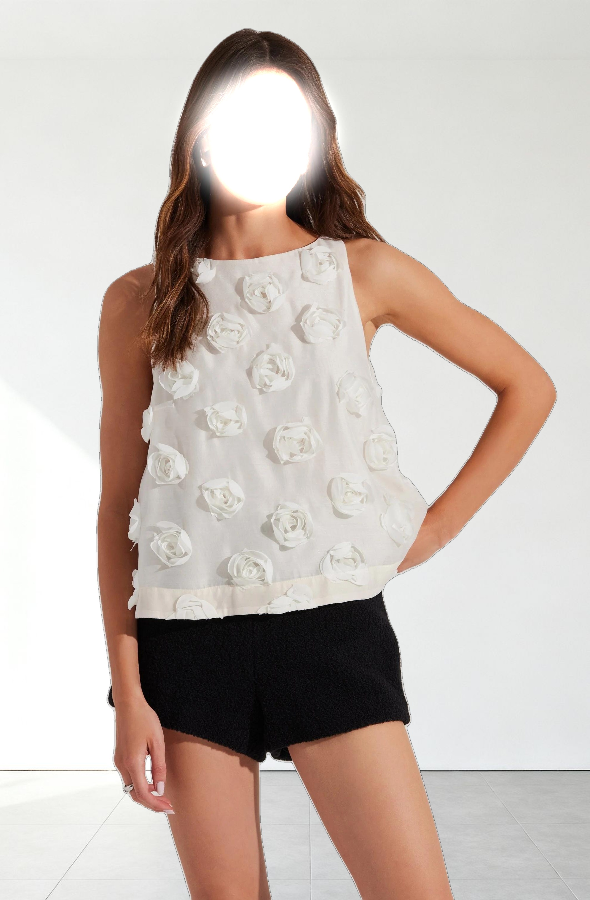 Floria 3D Floral Appliqué Top