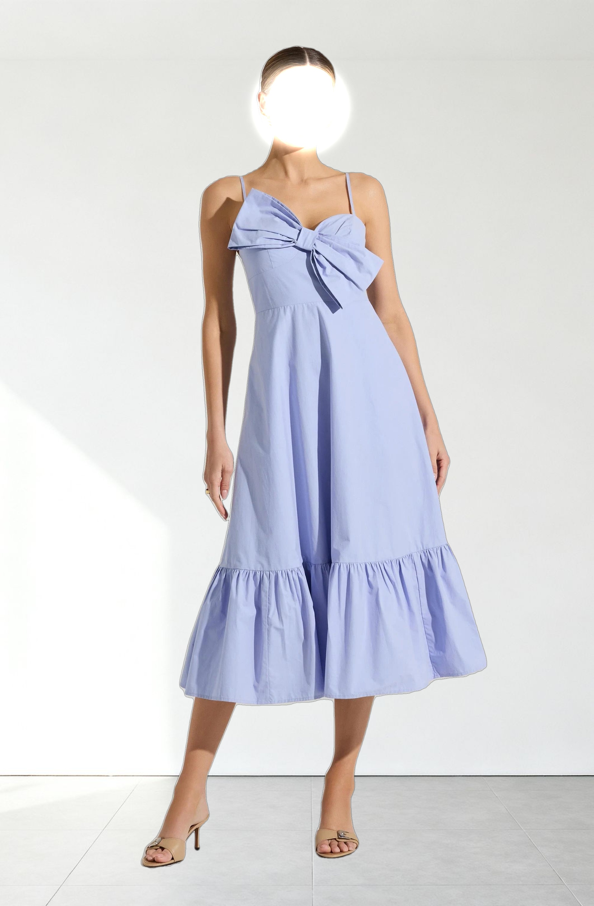 Asymmetrical Bow Midi Dress