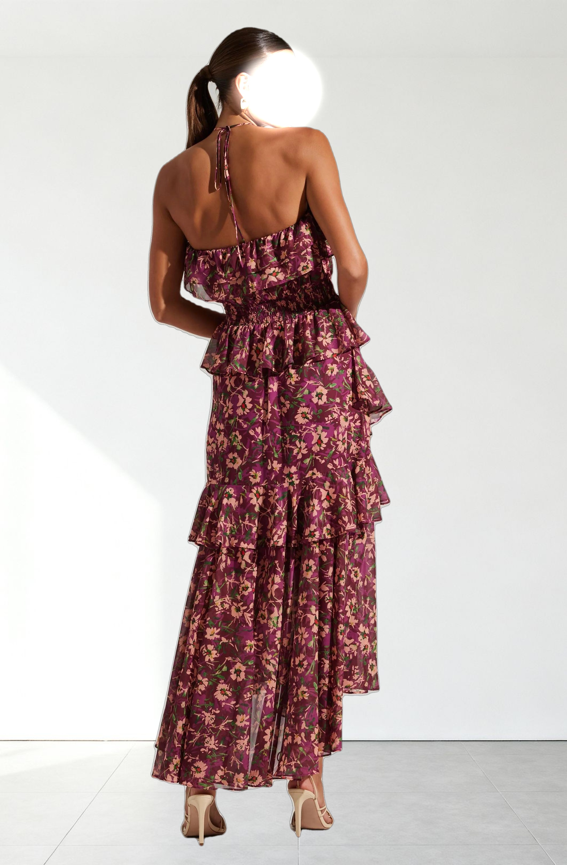 Elena Floral Halter Maxi Dress