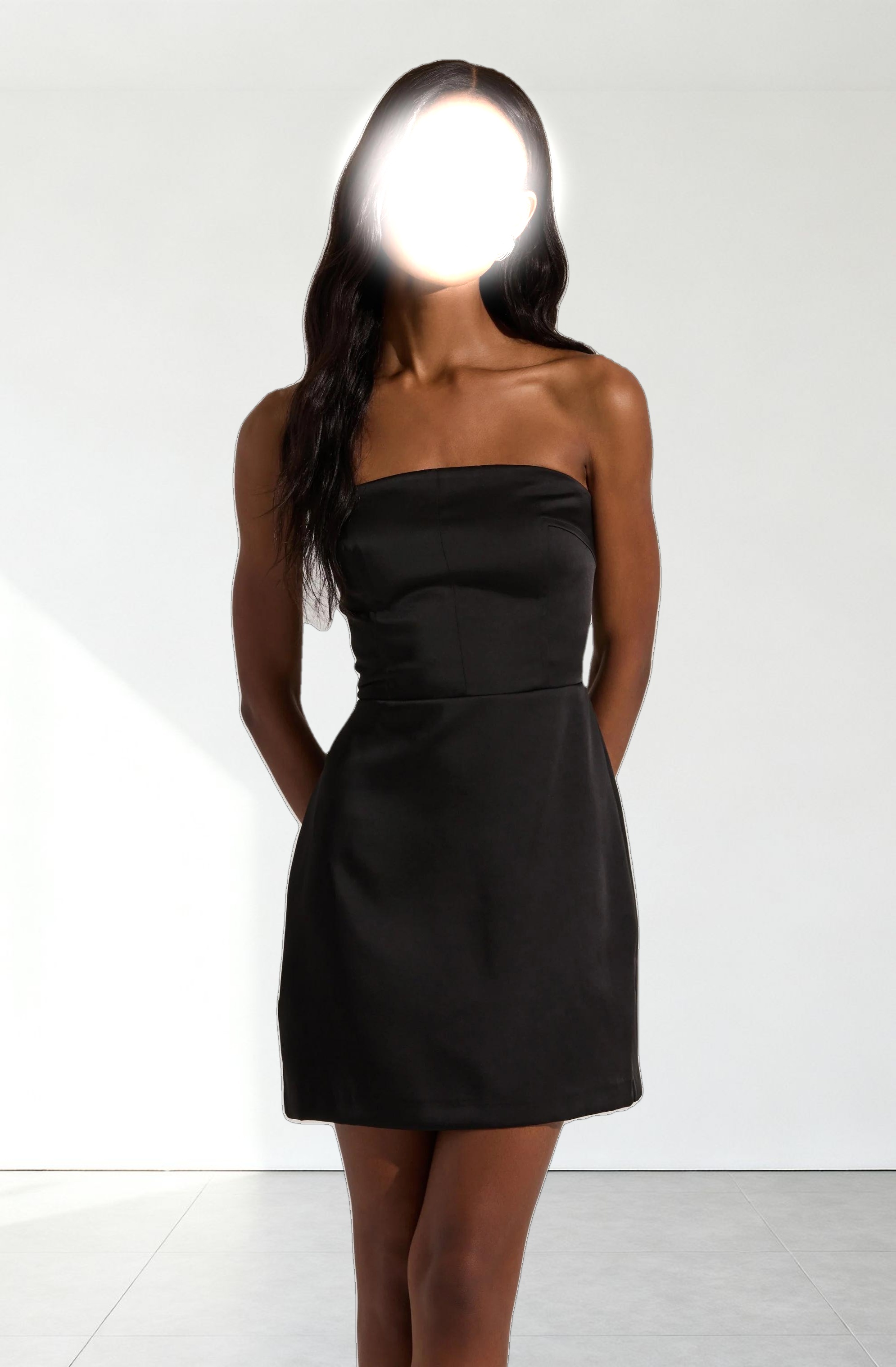 Satin Strapless Mini Dress