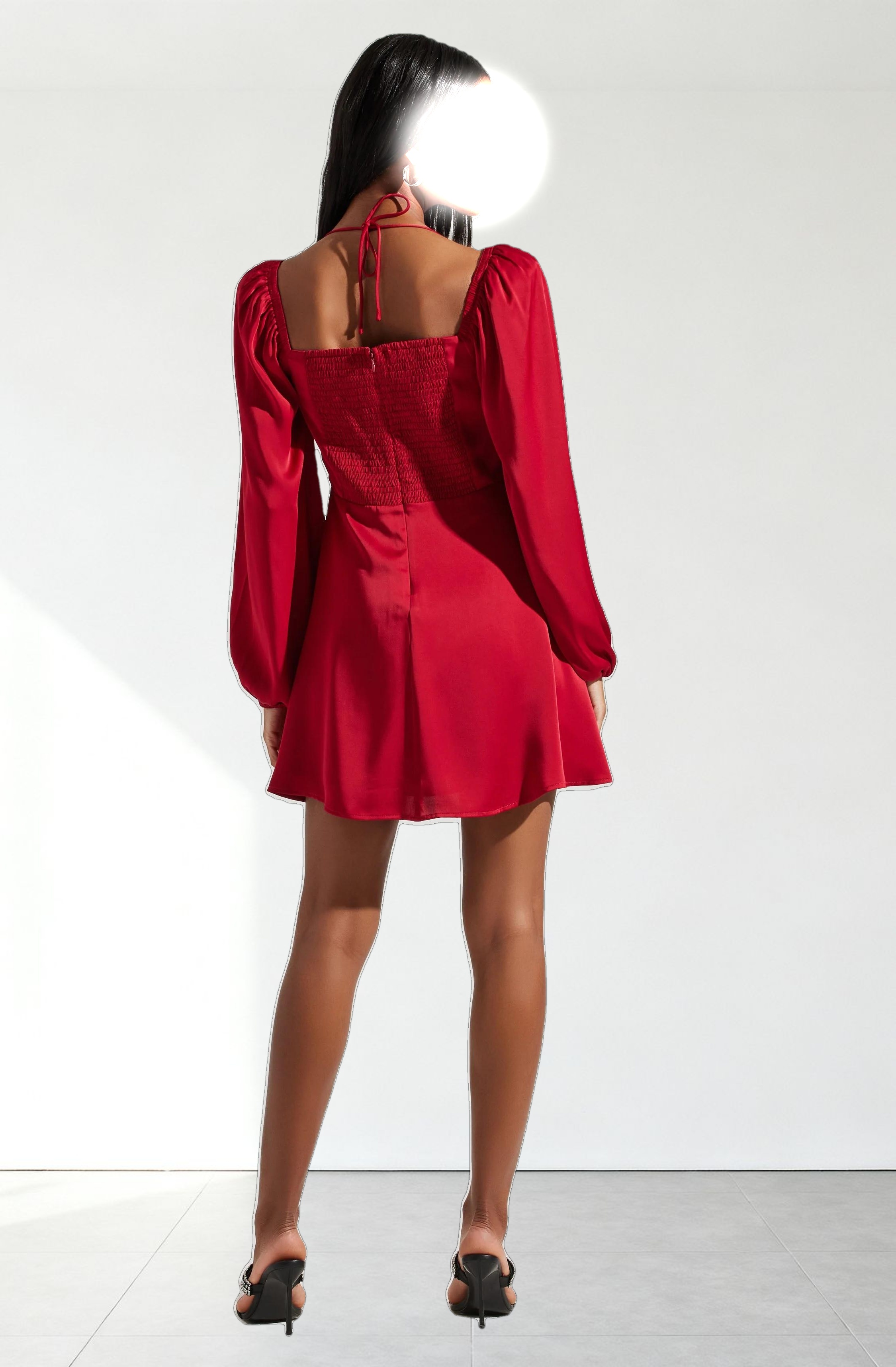 Vivian Satin Halter Mini Dress