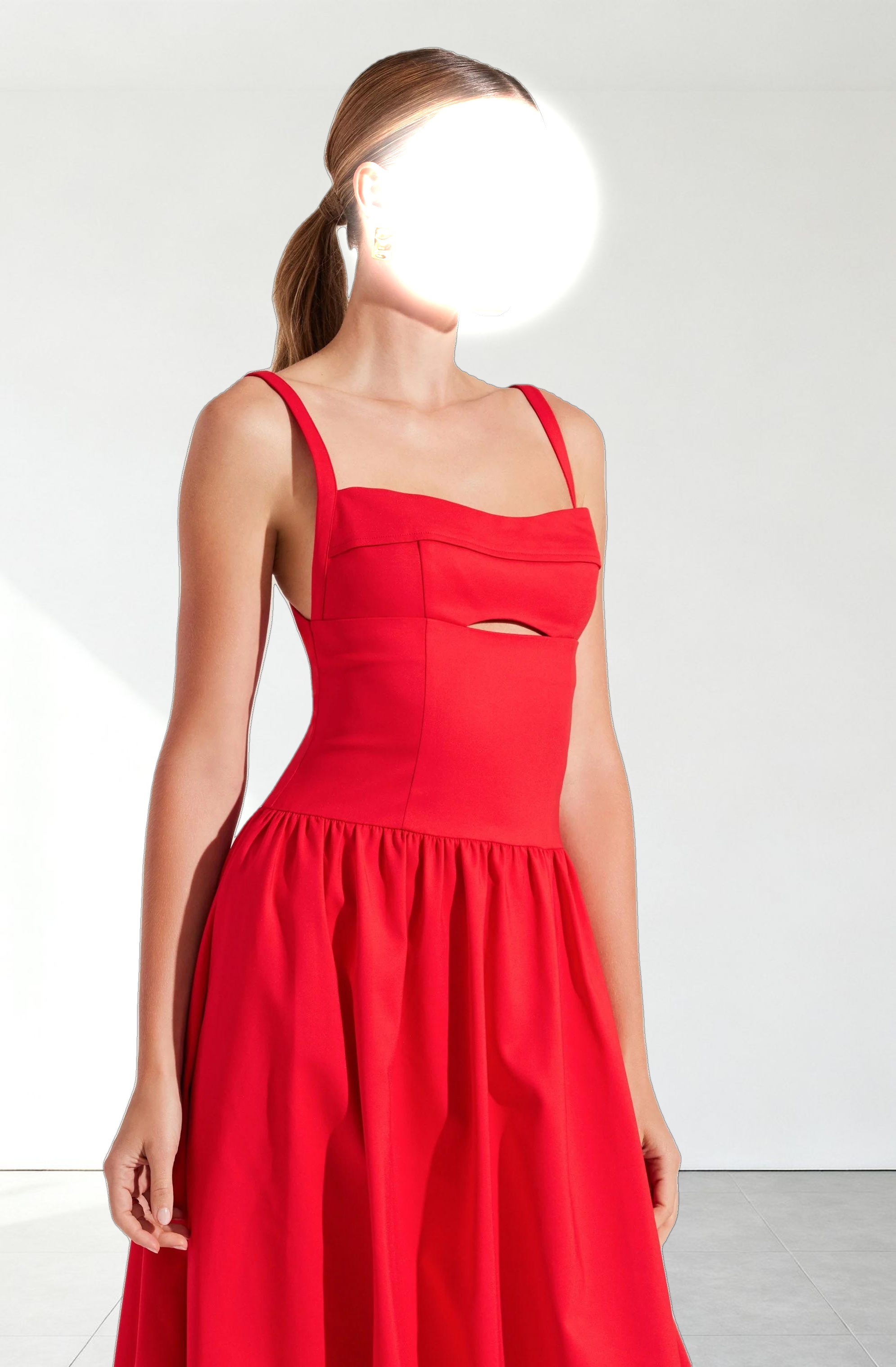 Jevi Sleeveless Bubble Midi Dress