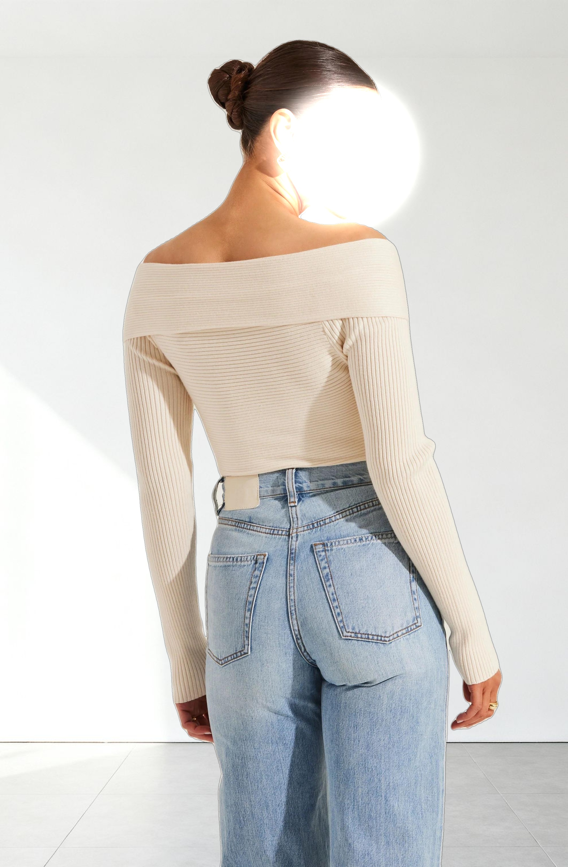 Off Shoulder Crossover Sweater