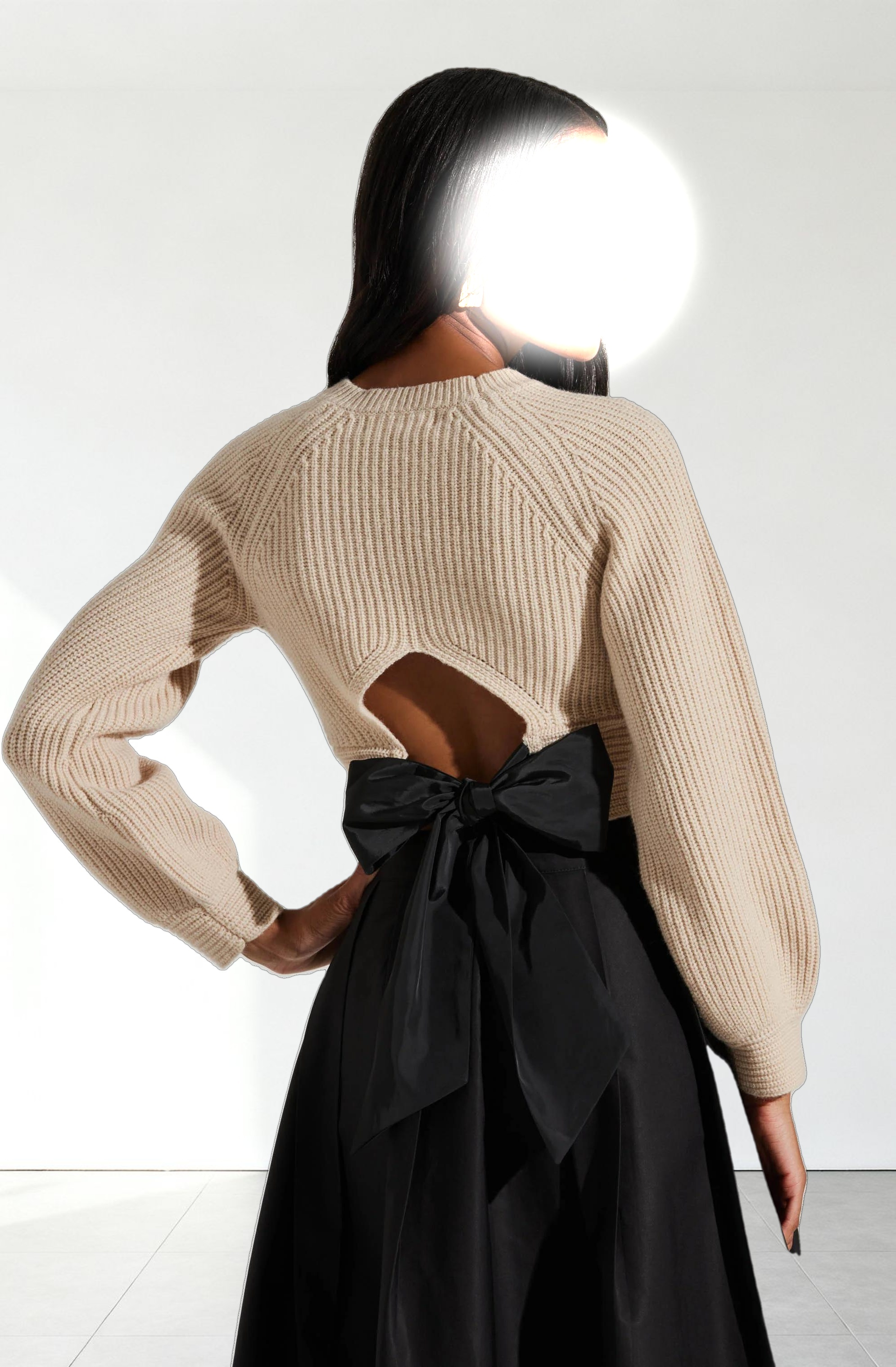 Eila Contrast Bow Back Sweater