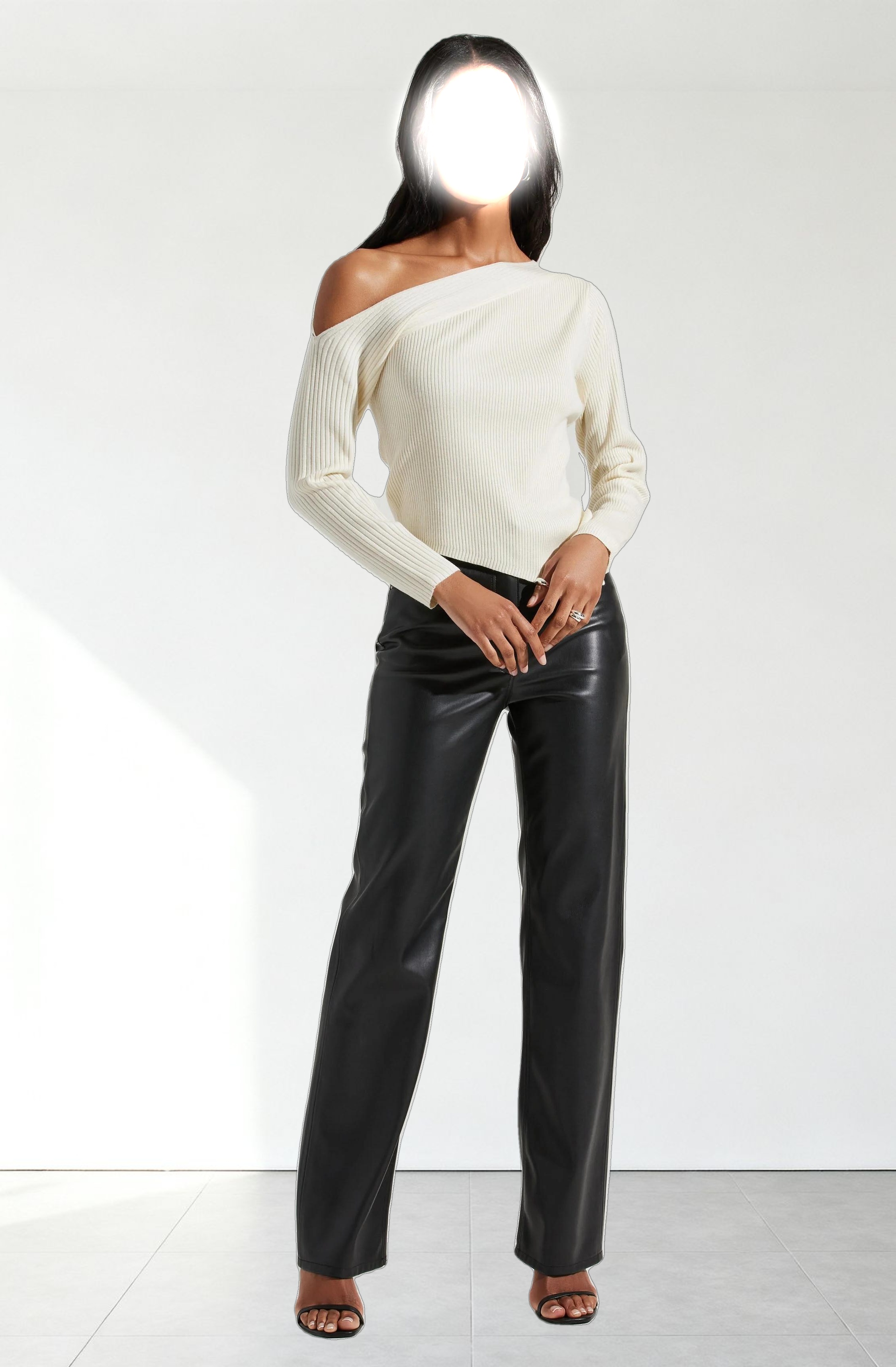 Aldari Off Shoulder Ribbed Sweater