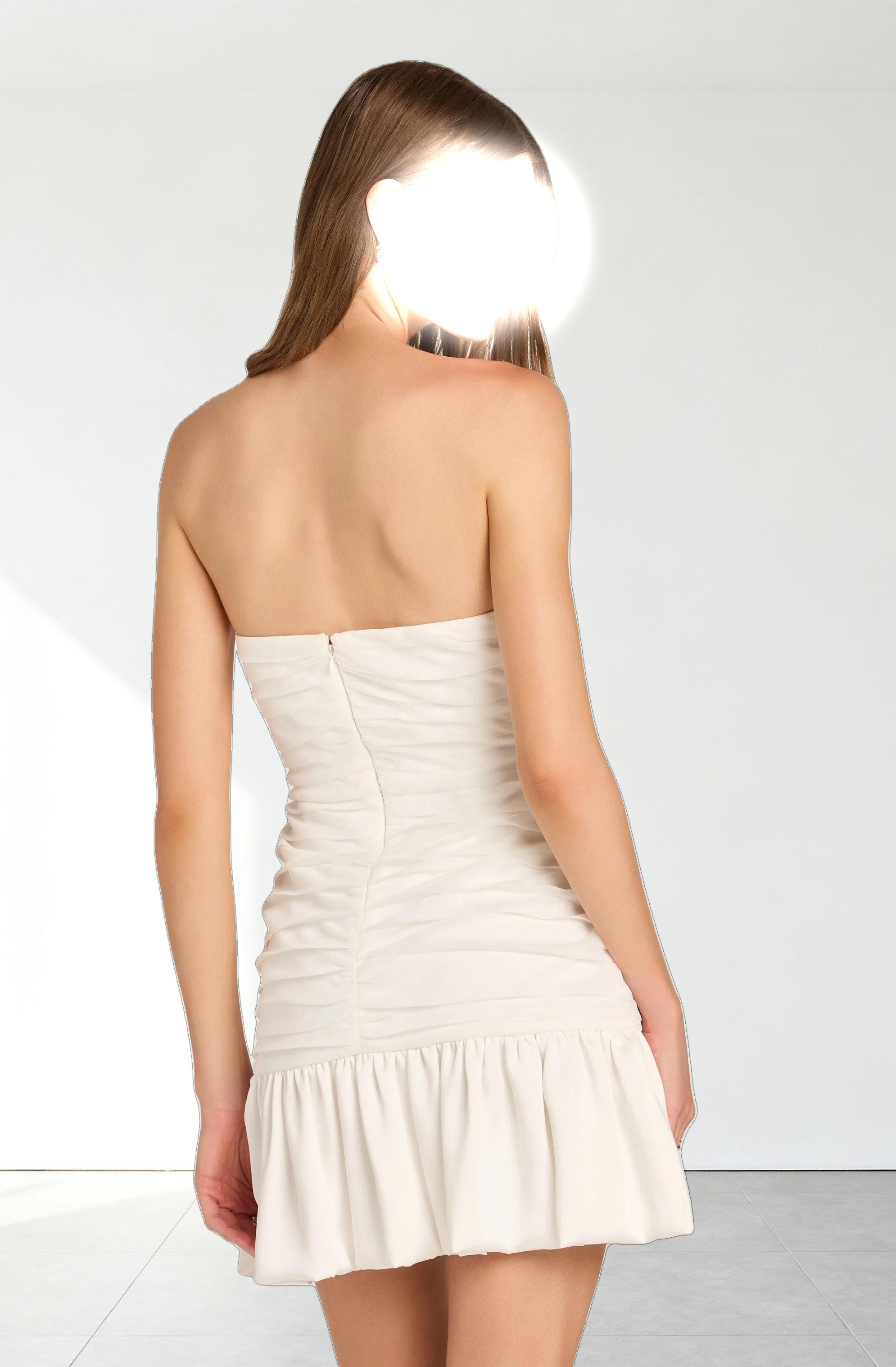 Strapless Ruched Mini Dress