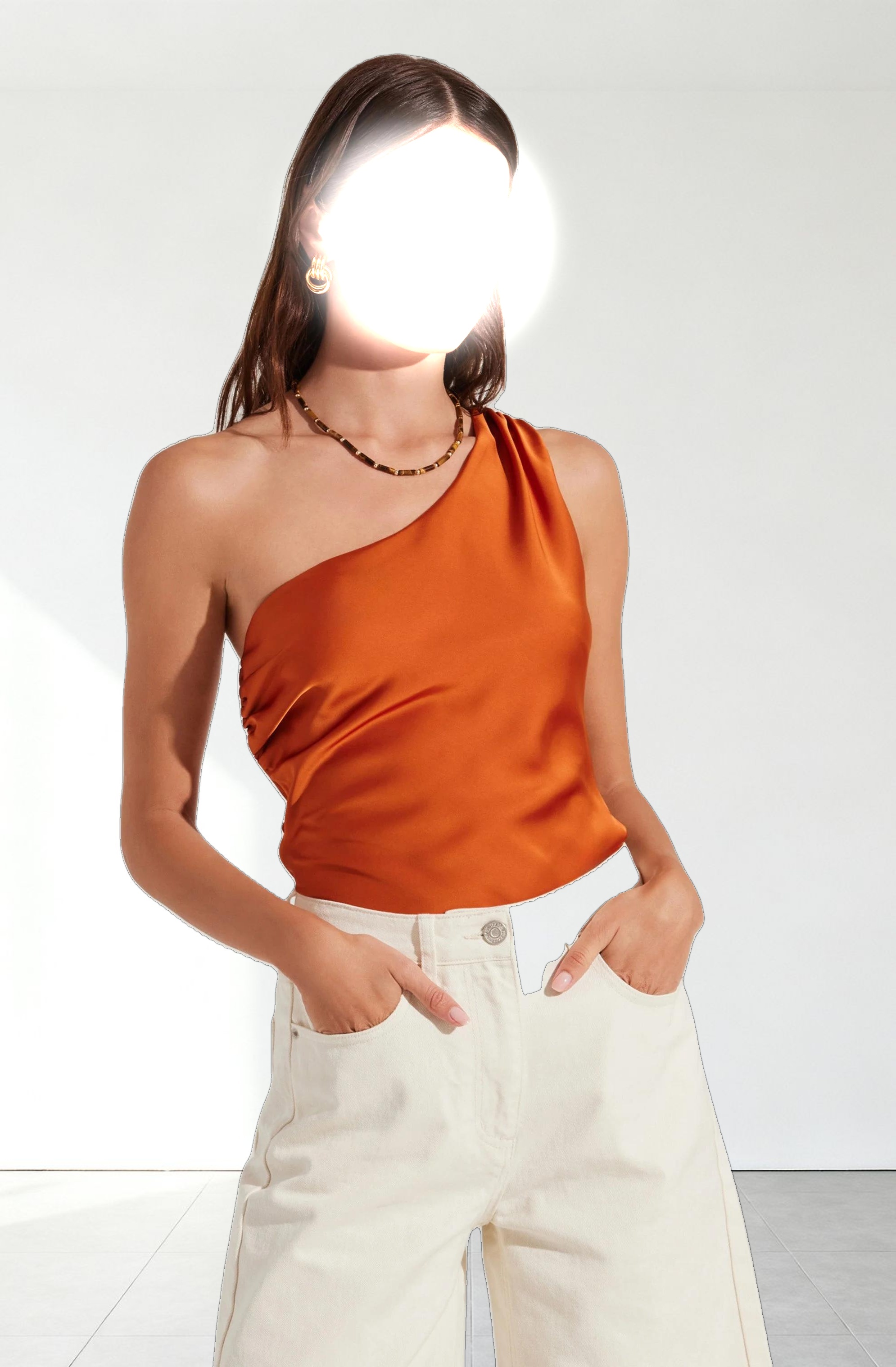 Francis Satin One Shoulder Top