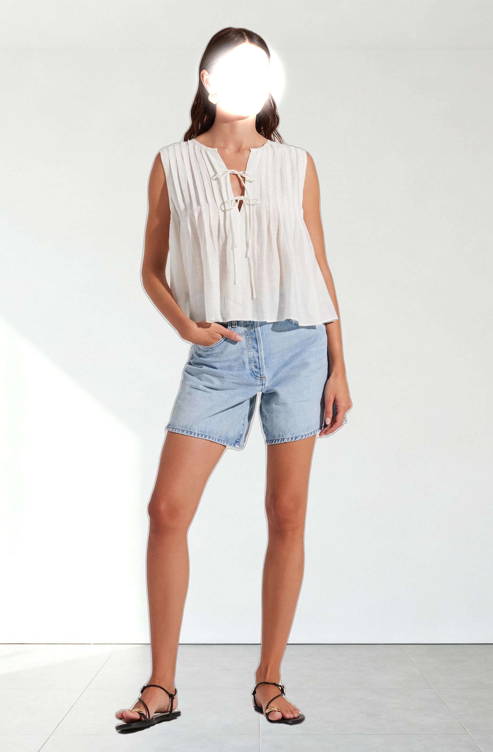 Lavanna Pleated Tie-Front Top