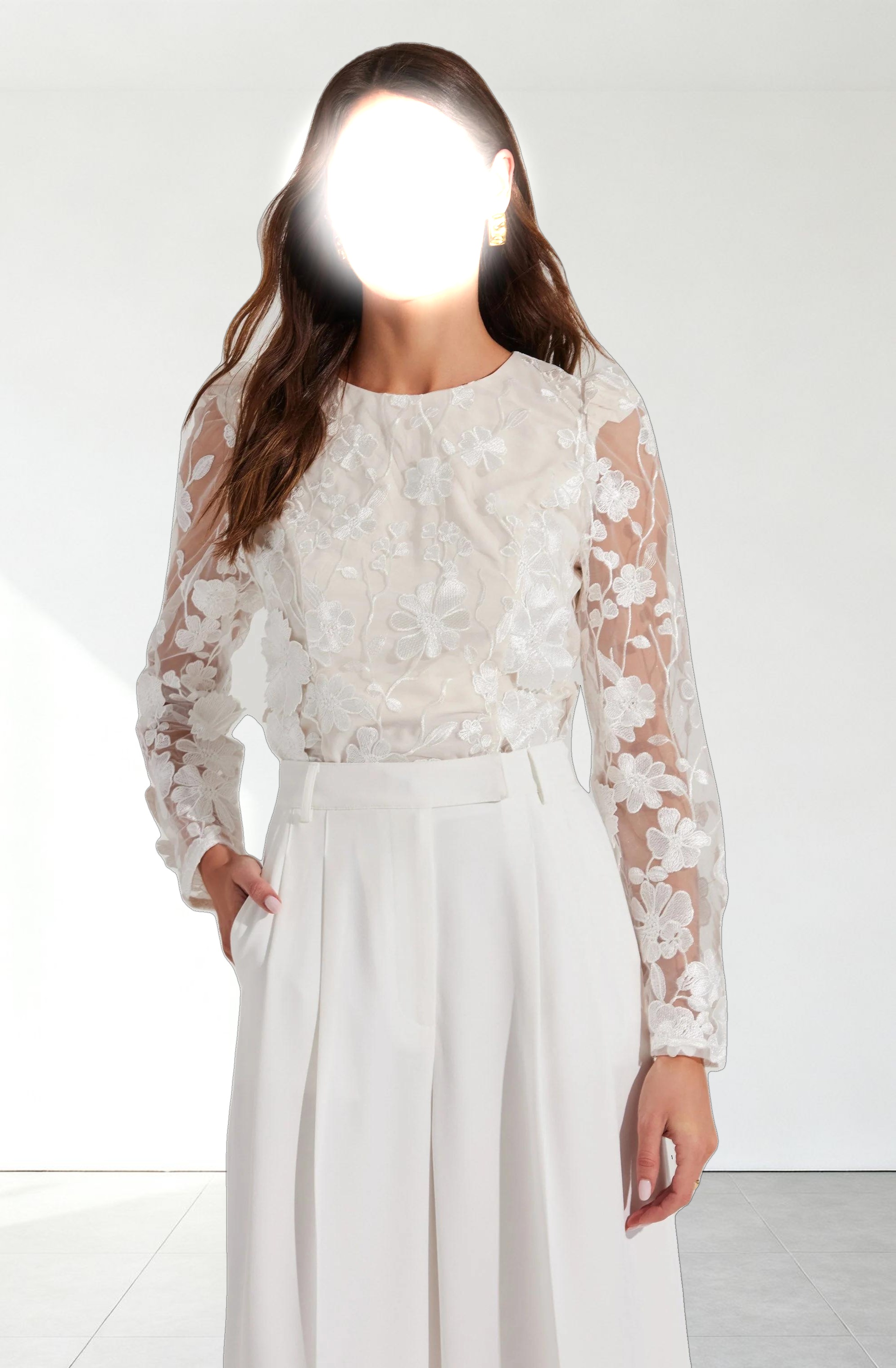 Bryne Floral Appliqué Top