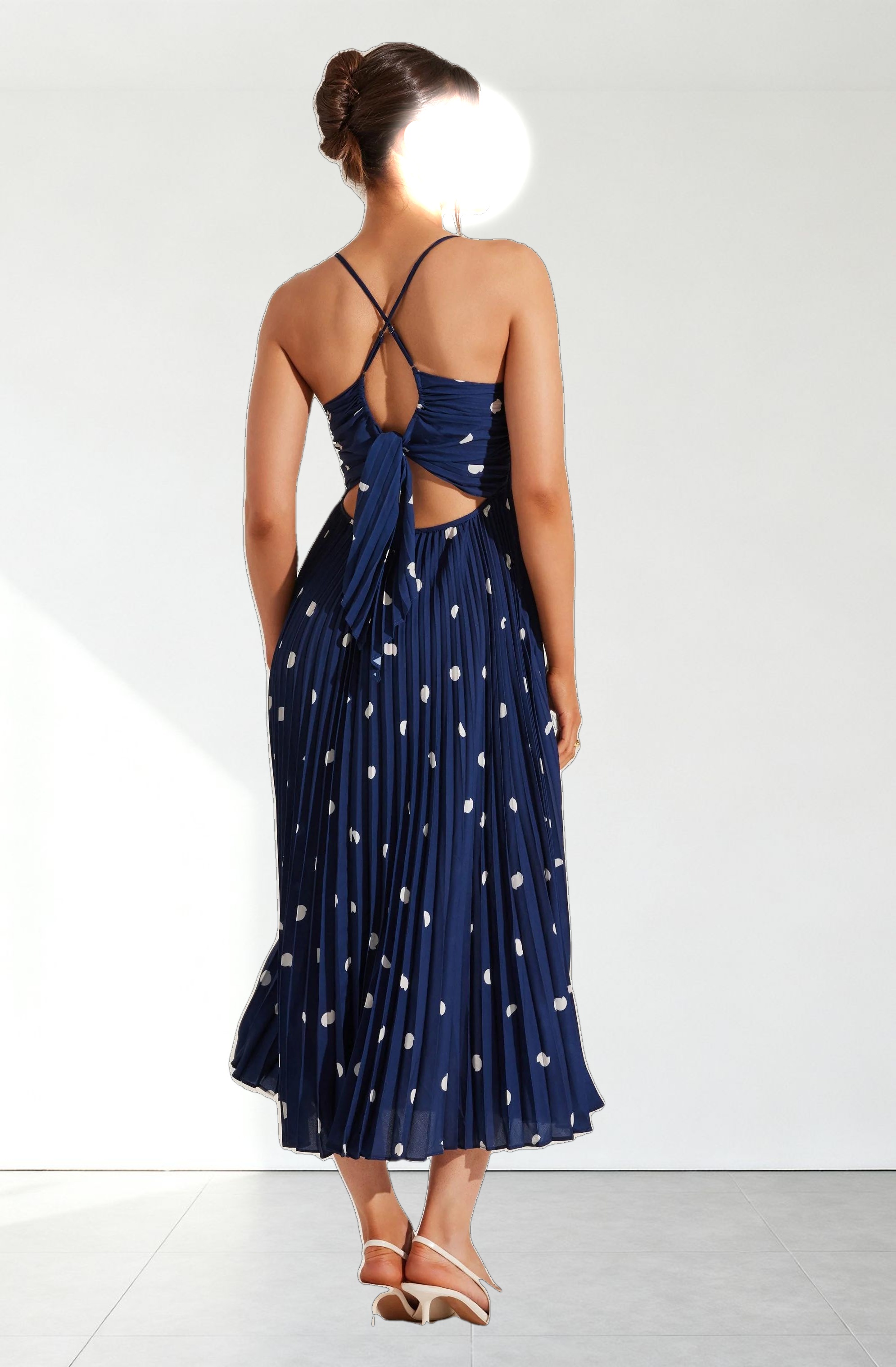 Blythe Floral Plisse Midi Dress