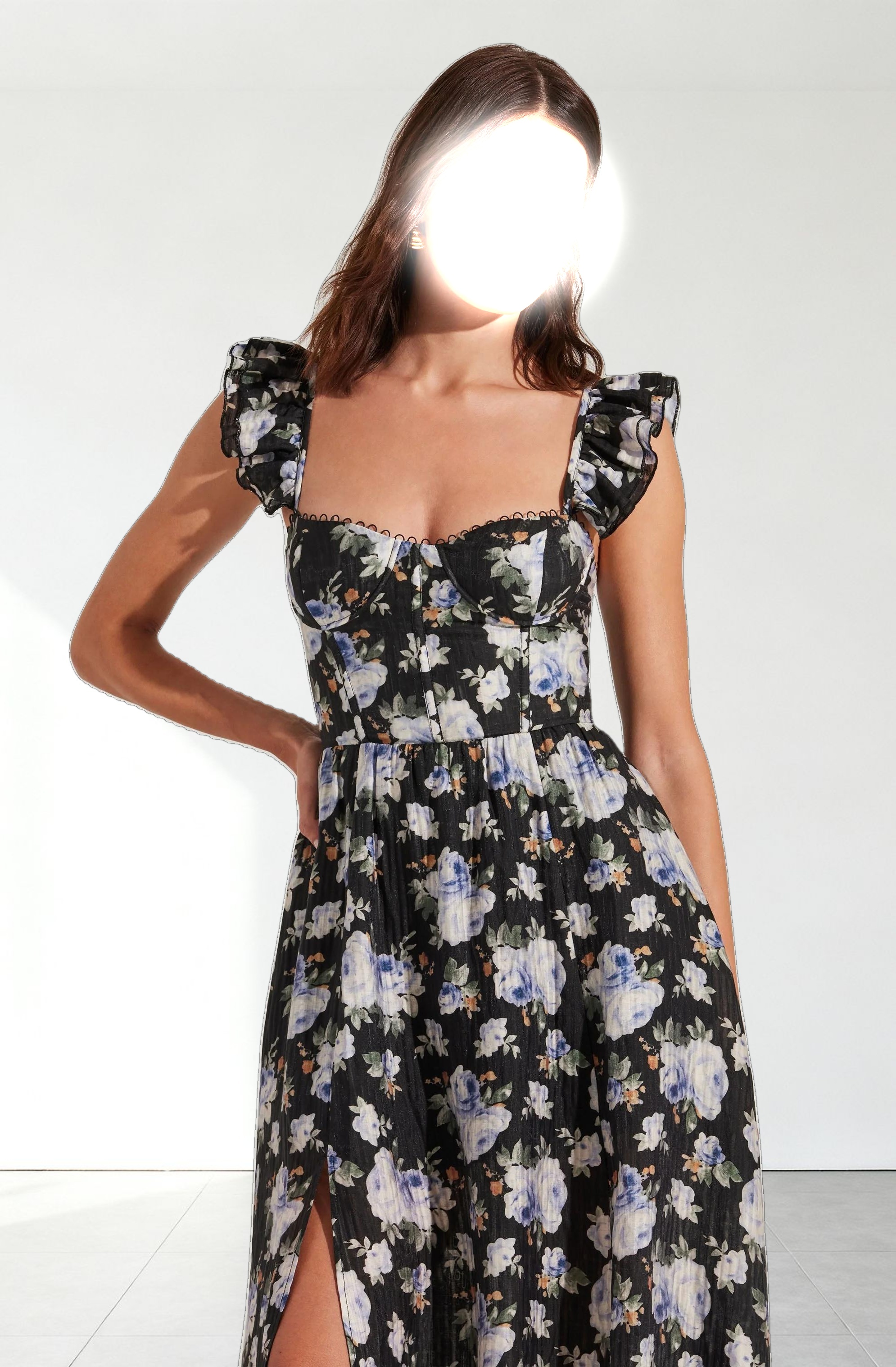 Wedelia Floral Bustier Midi Dress