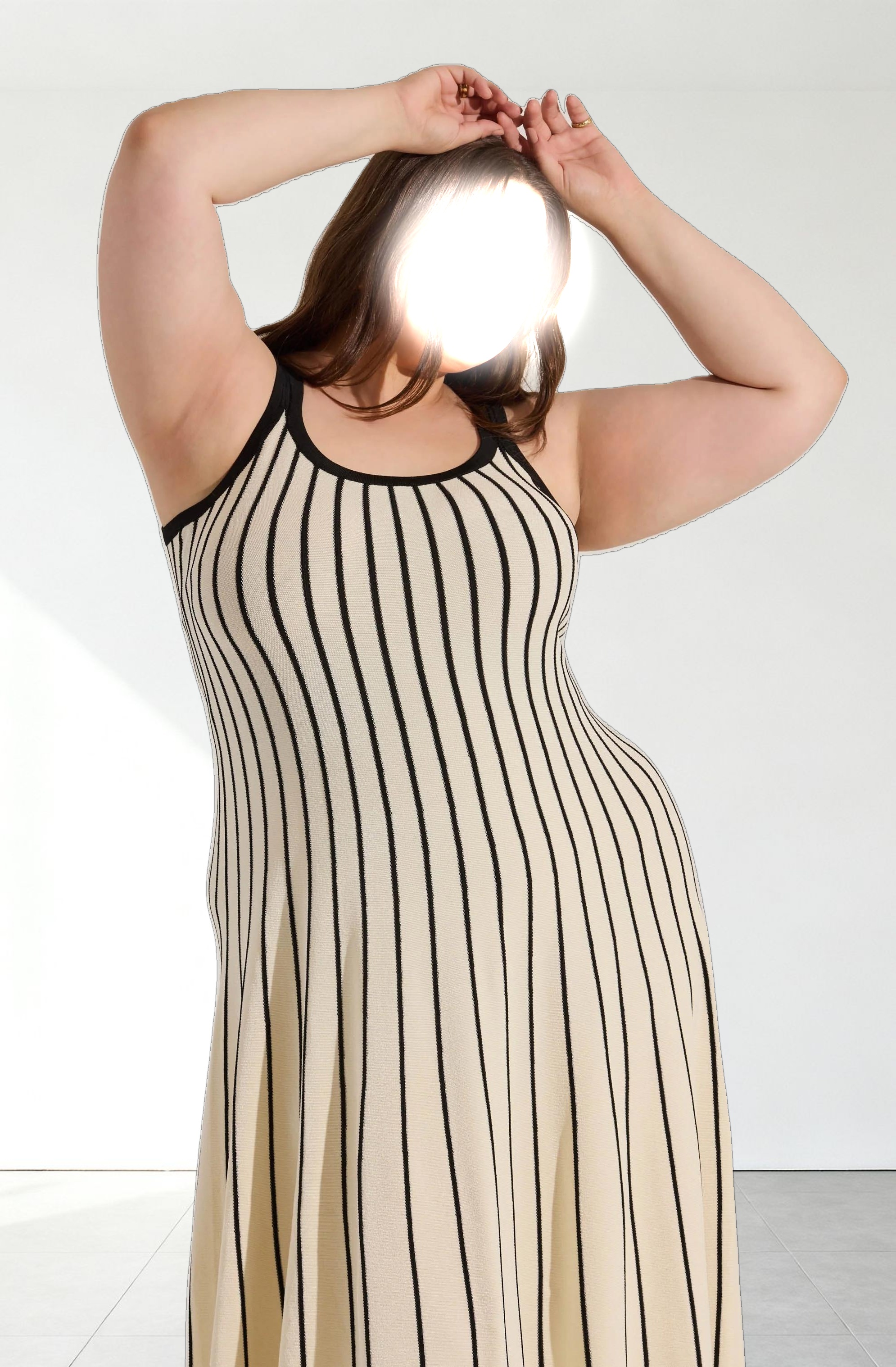 Irecia Stripe Sweater Midi Dress