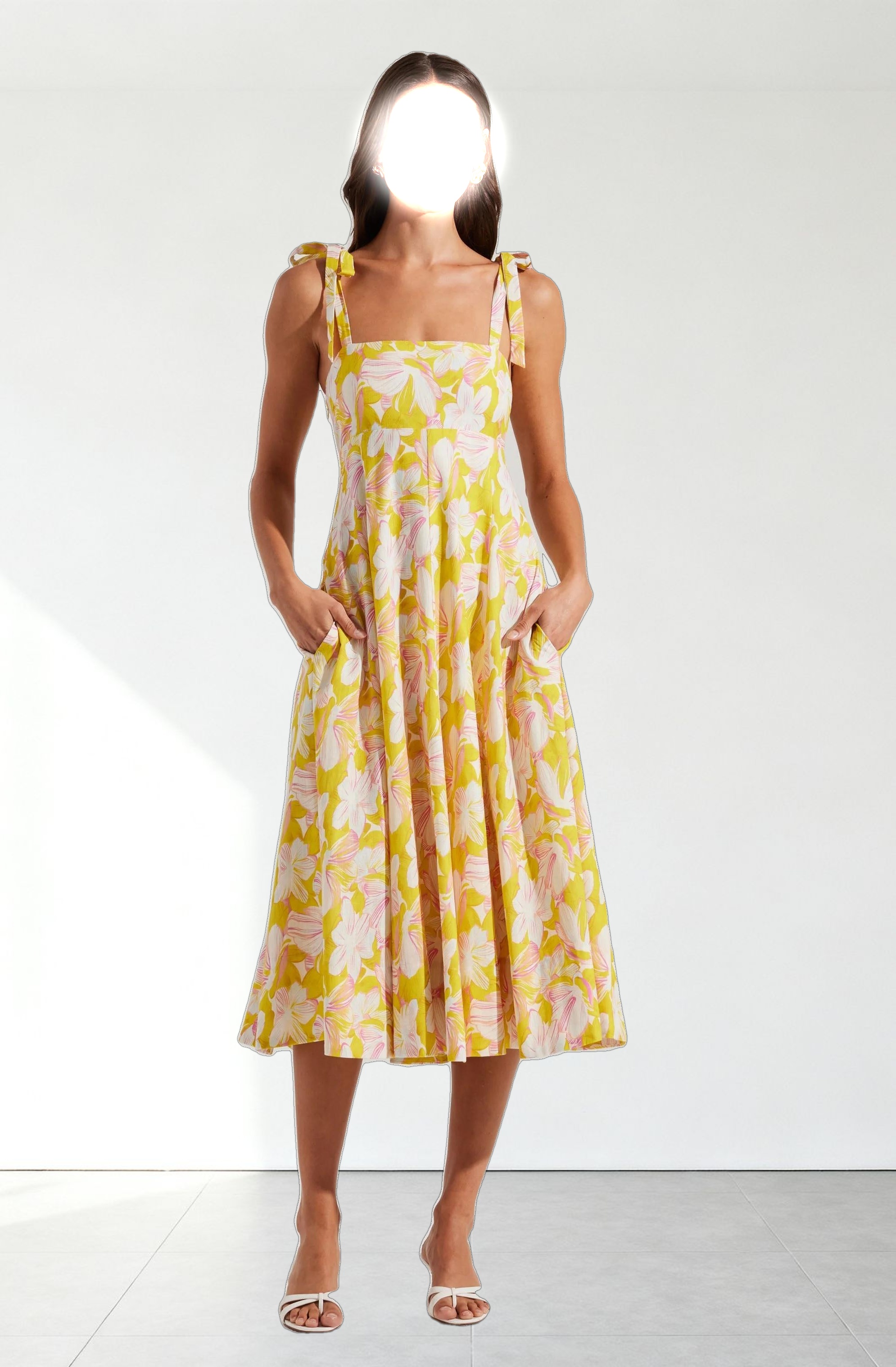 Shiann Patchwork Print Midi Dress