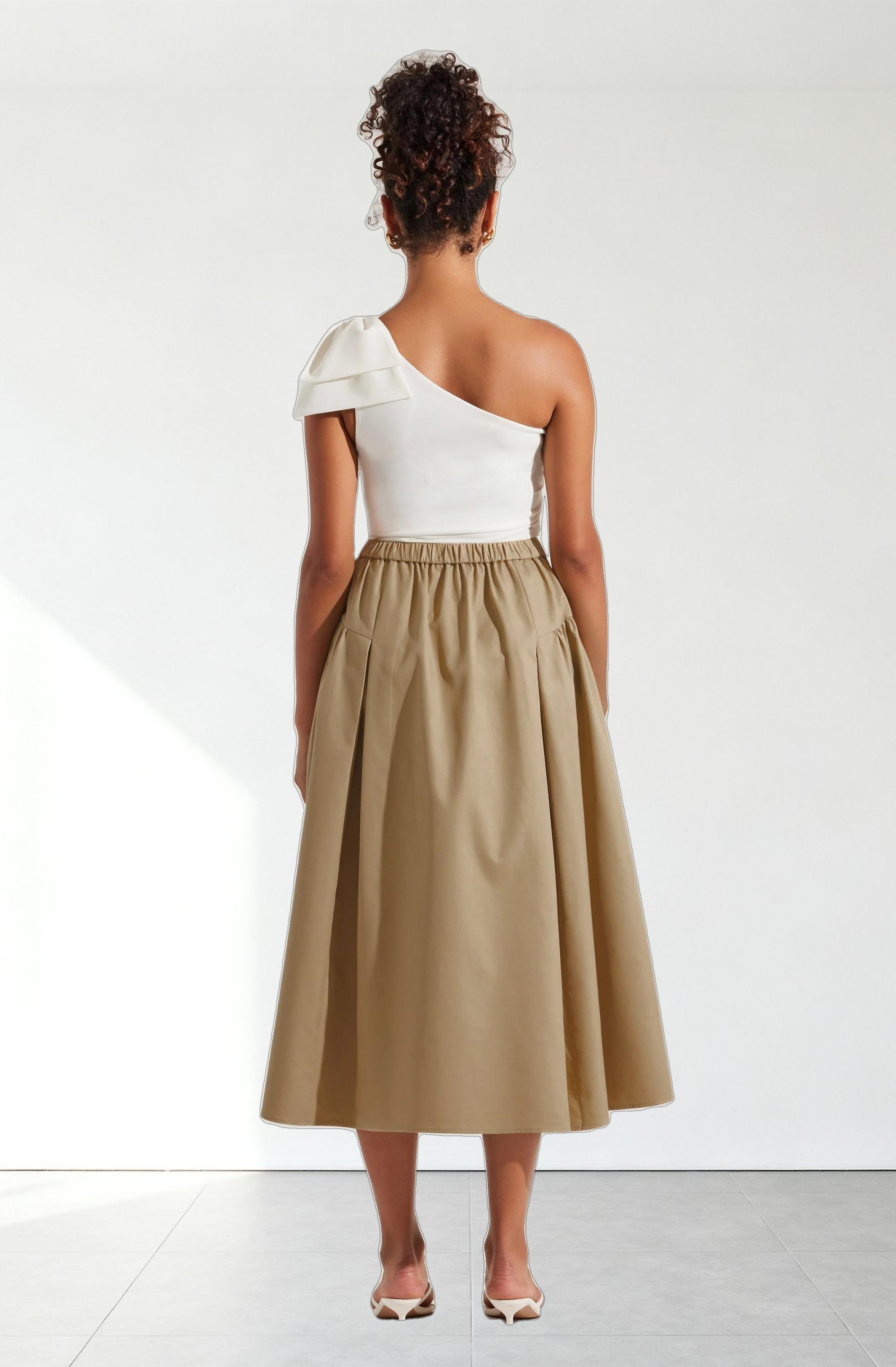 Laila Ruched Detail Midi Skirt