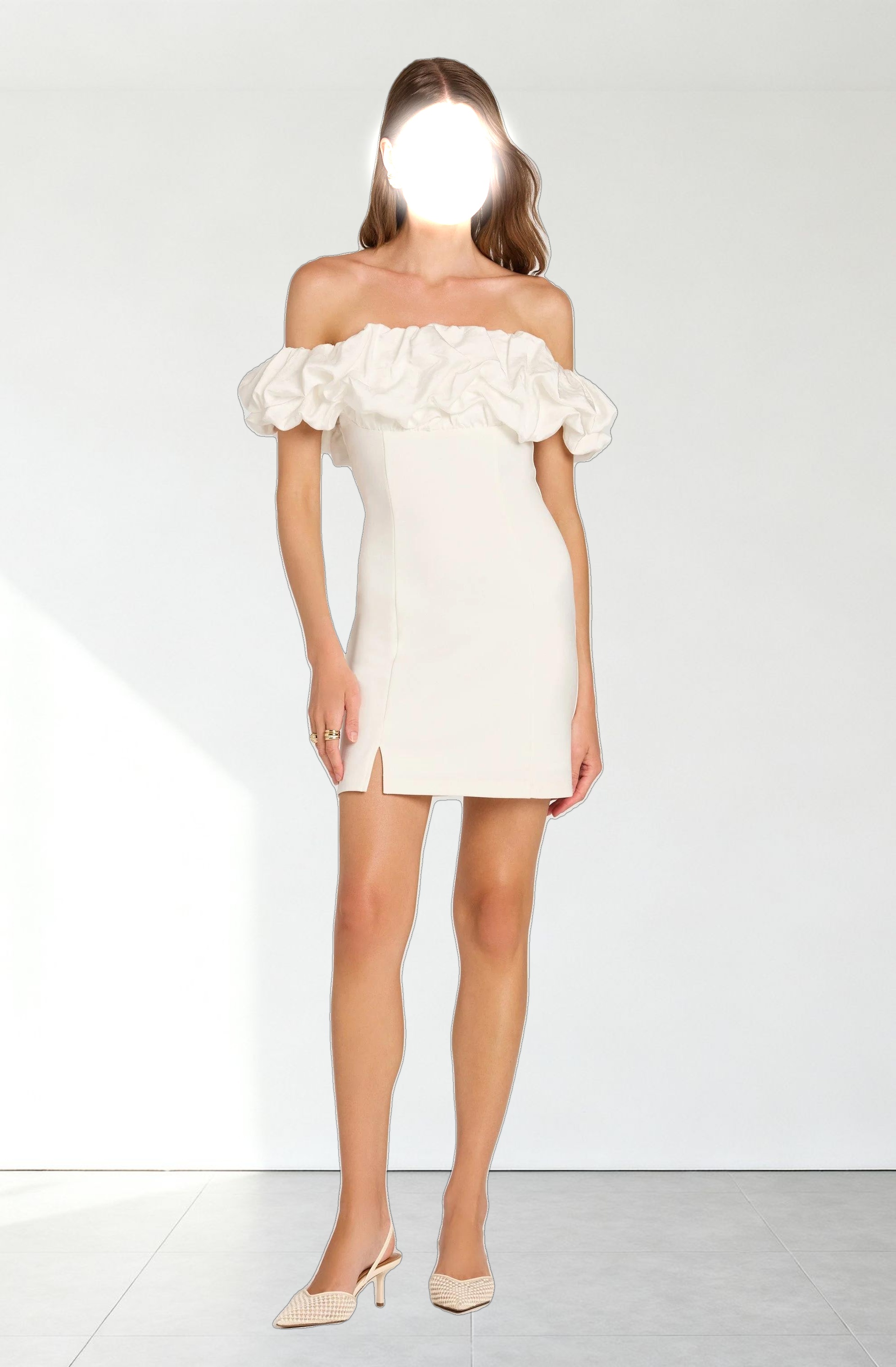 Ruffle Strapless Off Shoulder Dress