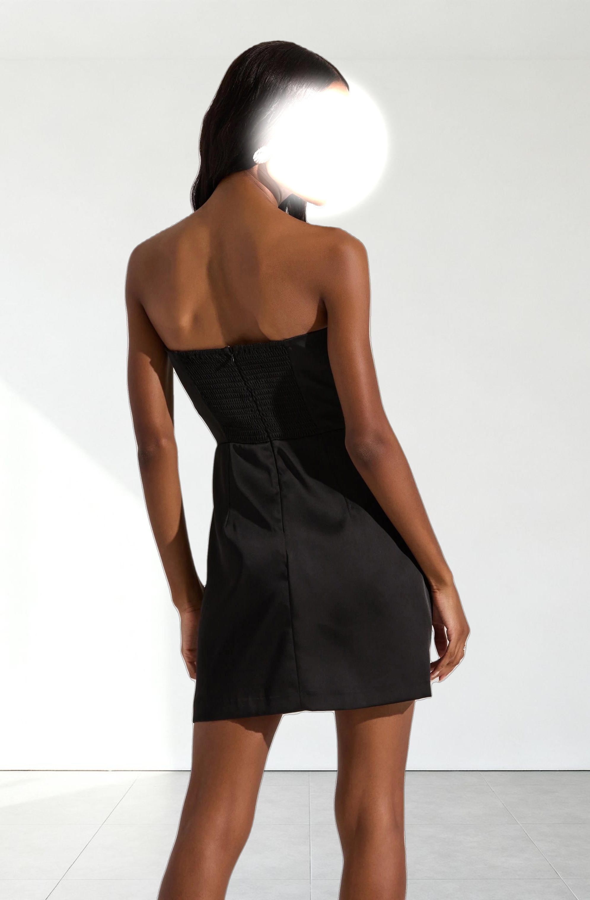 Satin Strapless Mini Dress