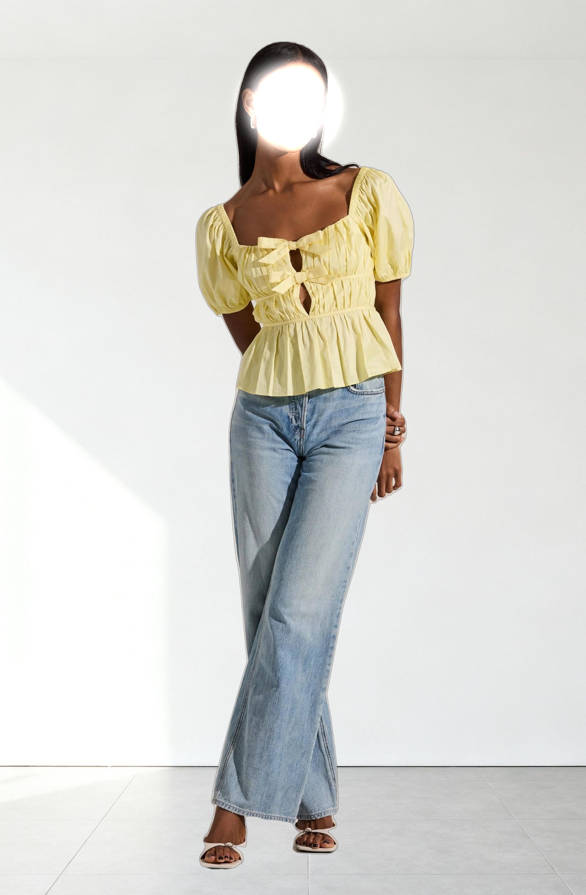 Bow Front Peplum Top