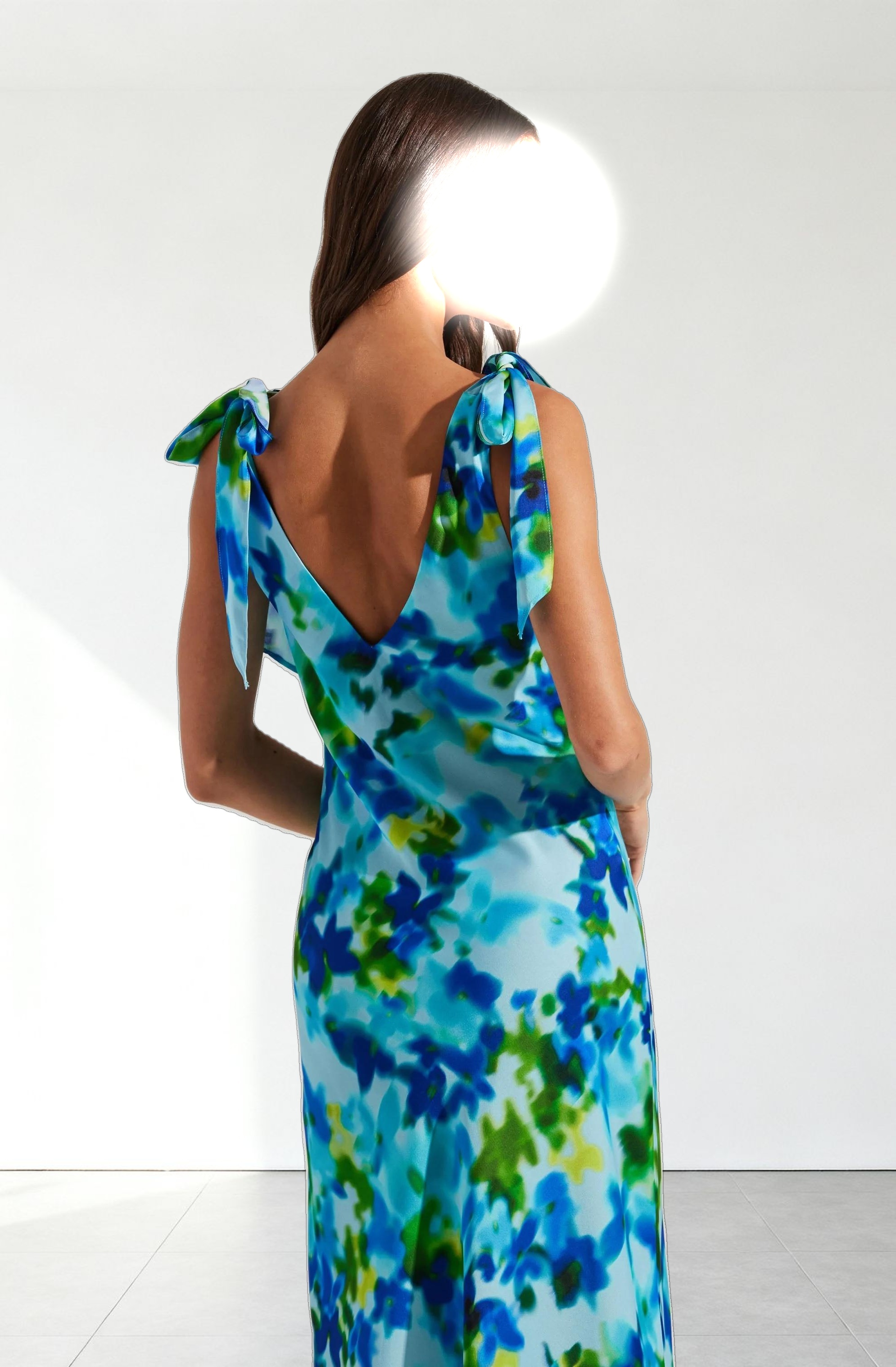 Allexina Satin Cowl Neck Midi Dress