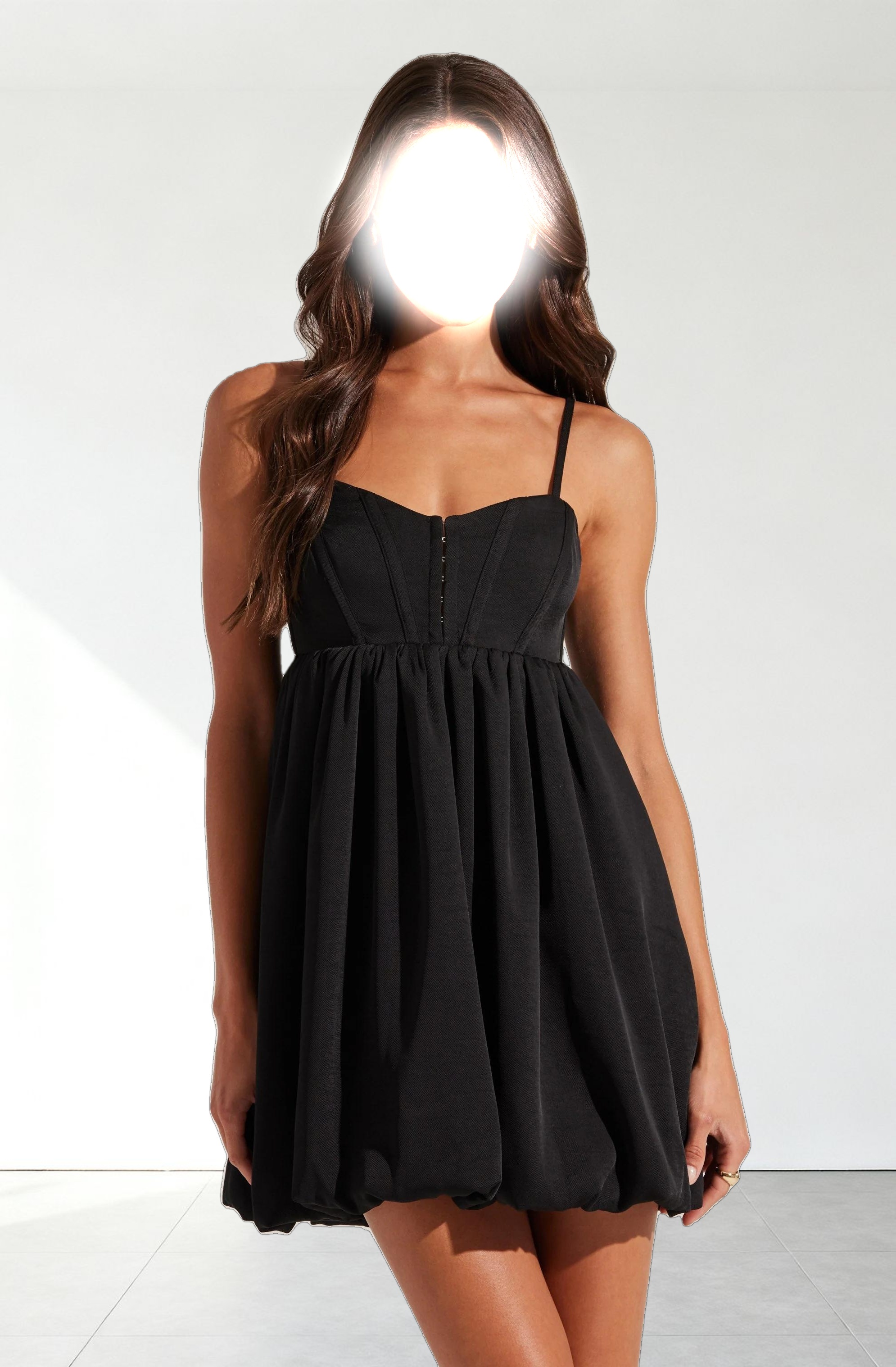 Bustier Bubble Hem Mini Dress